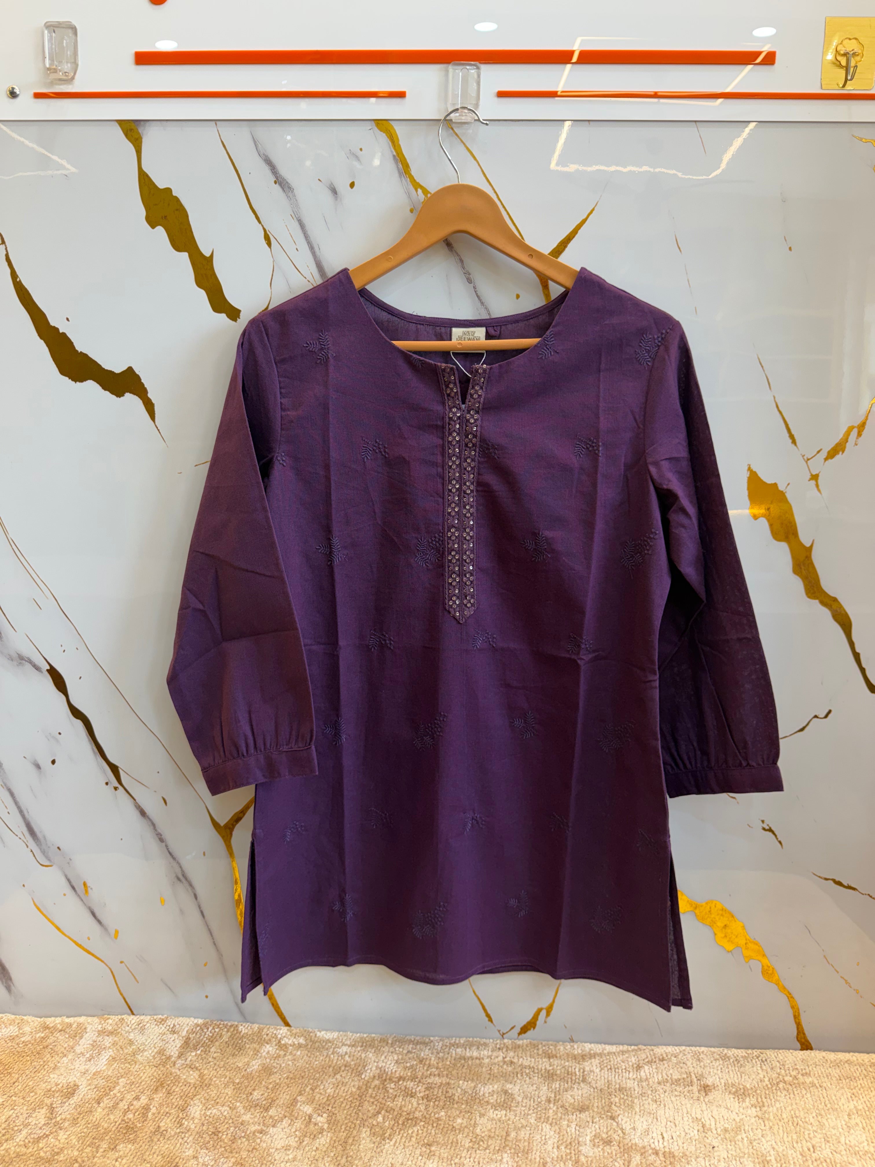 Sage Leaf Embroidered Kurti