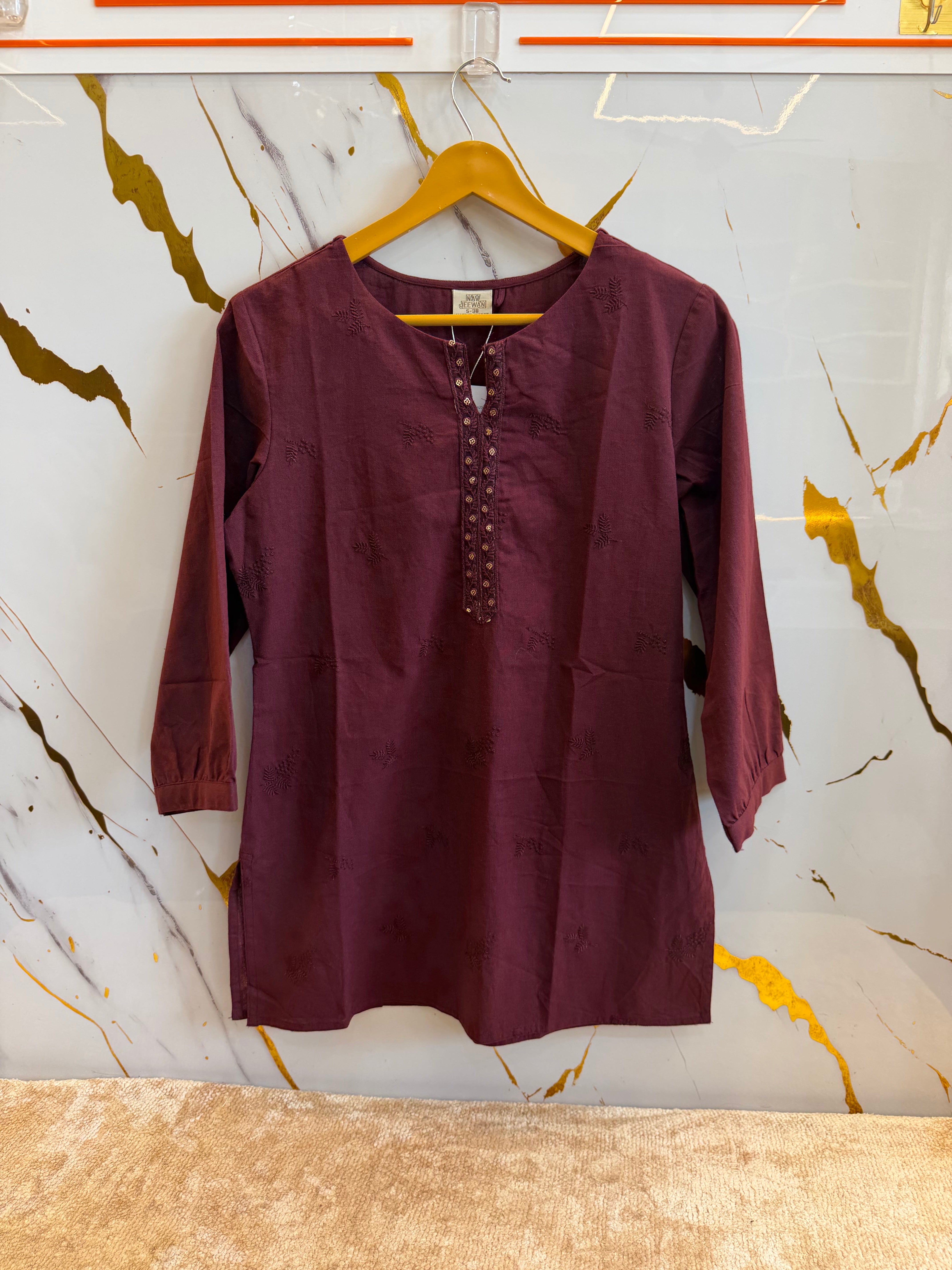 Sage Leaf Embroidered Kurti