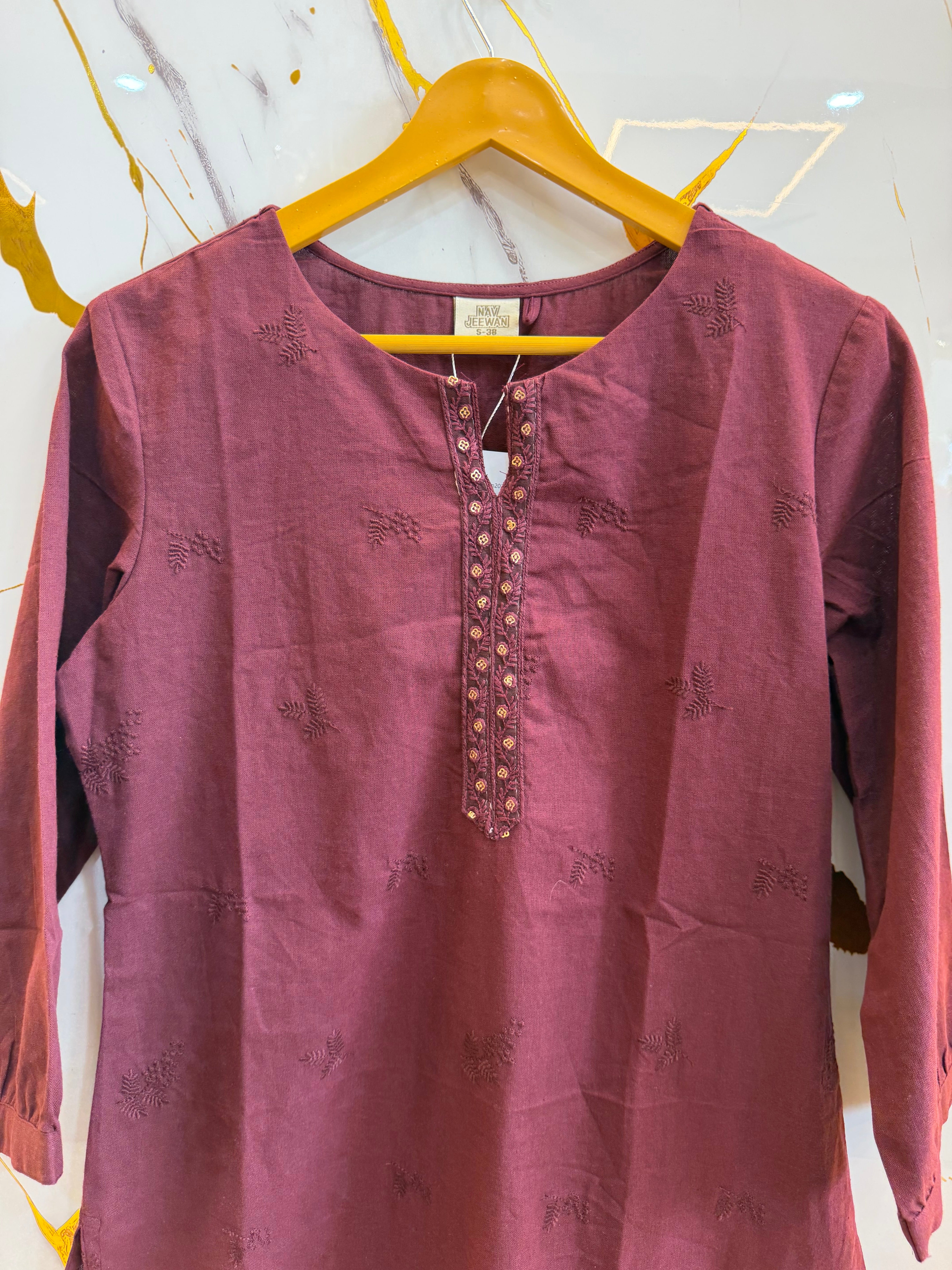 Sage Leaf Embroidered Kurti