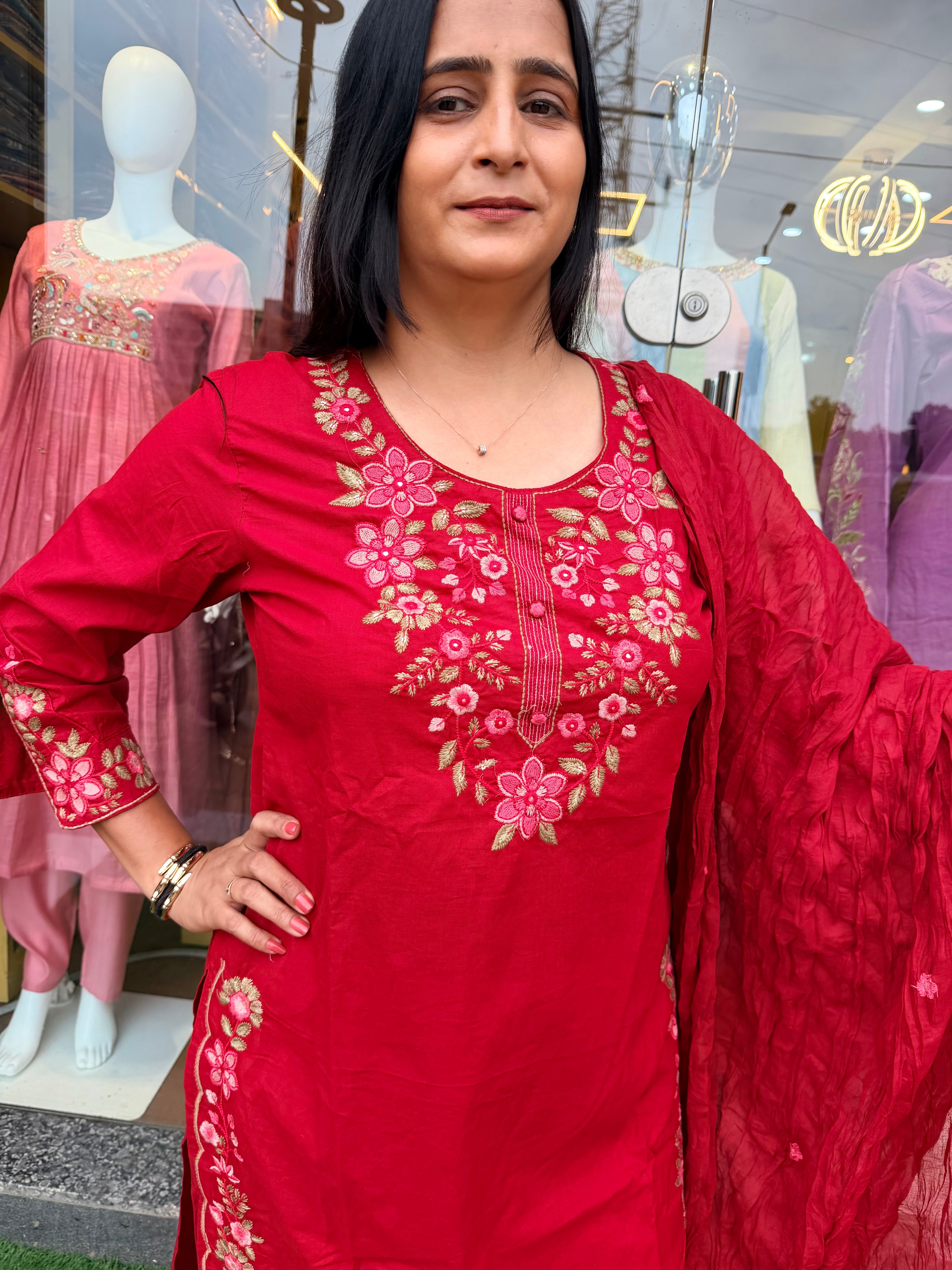 Aafreen Jaipuri Cotton Floral Suit Set