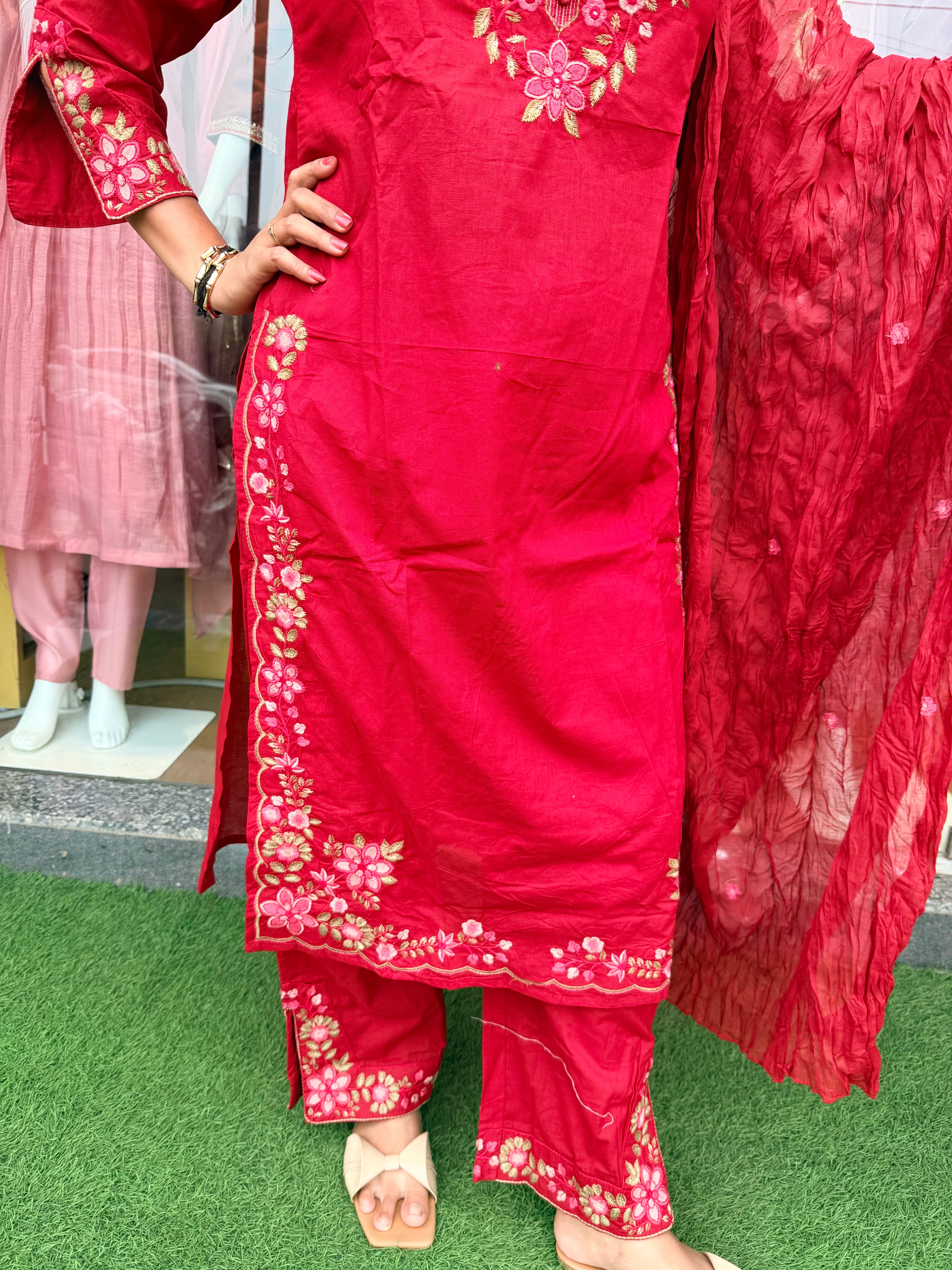 Aafreen Jaipuri Cotton Floral Suit Set