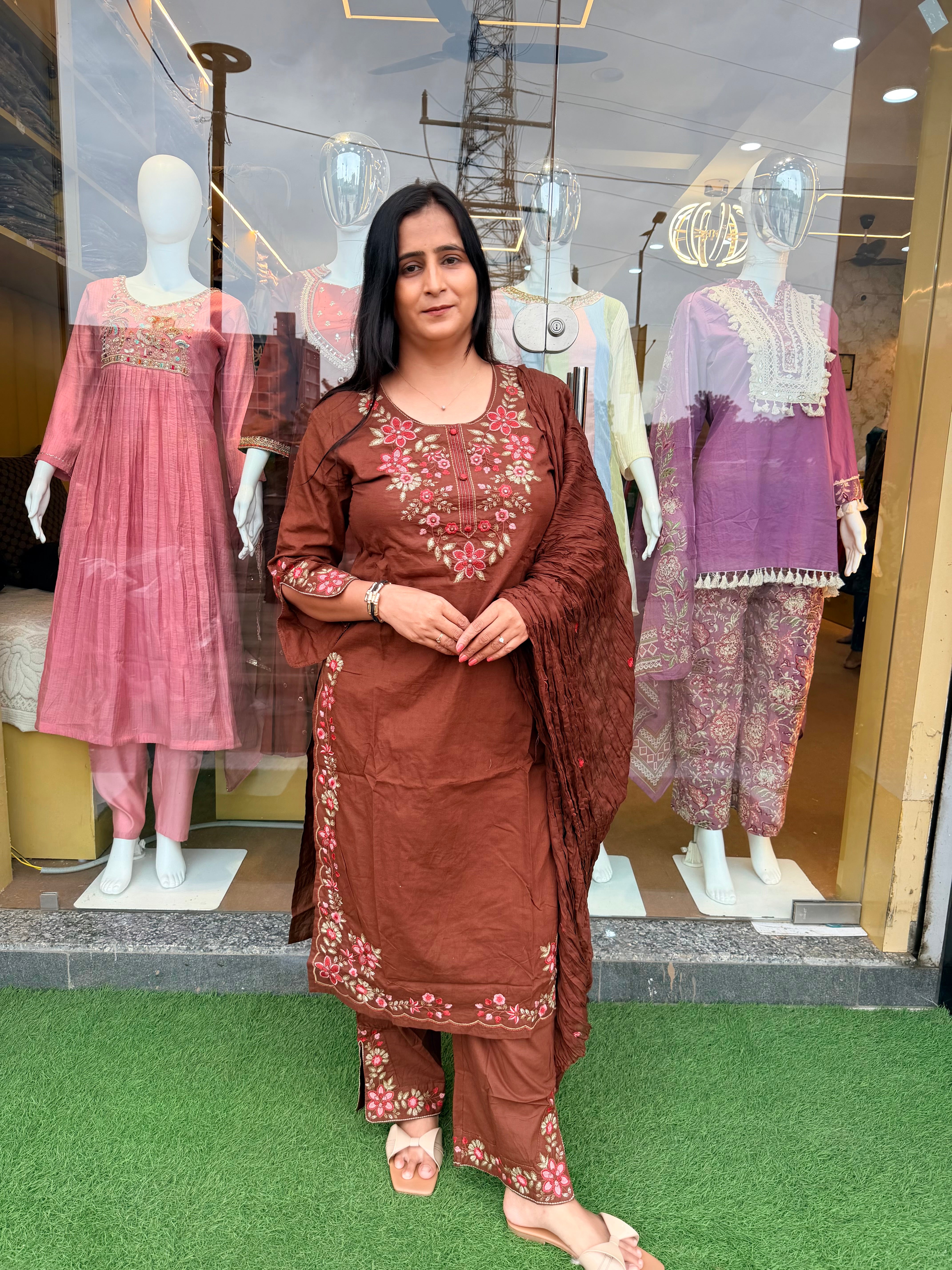Aafreen Jaipuri Cotton Floral Suit Set
