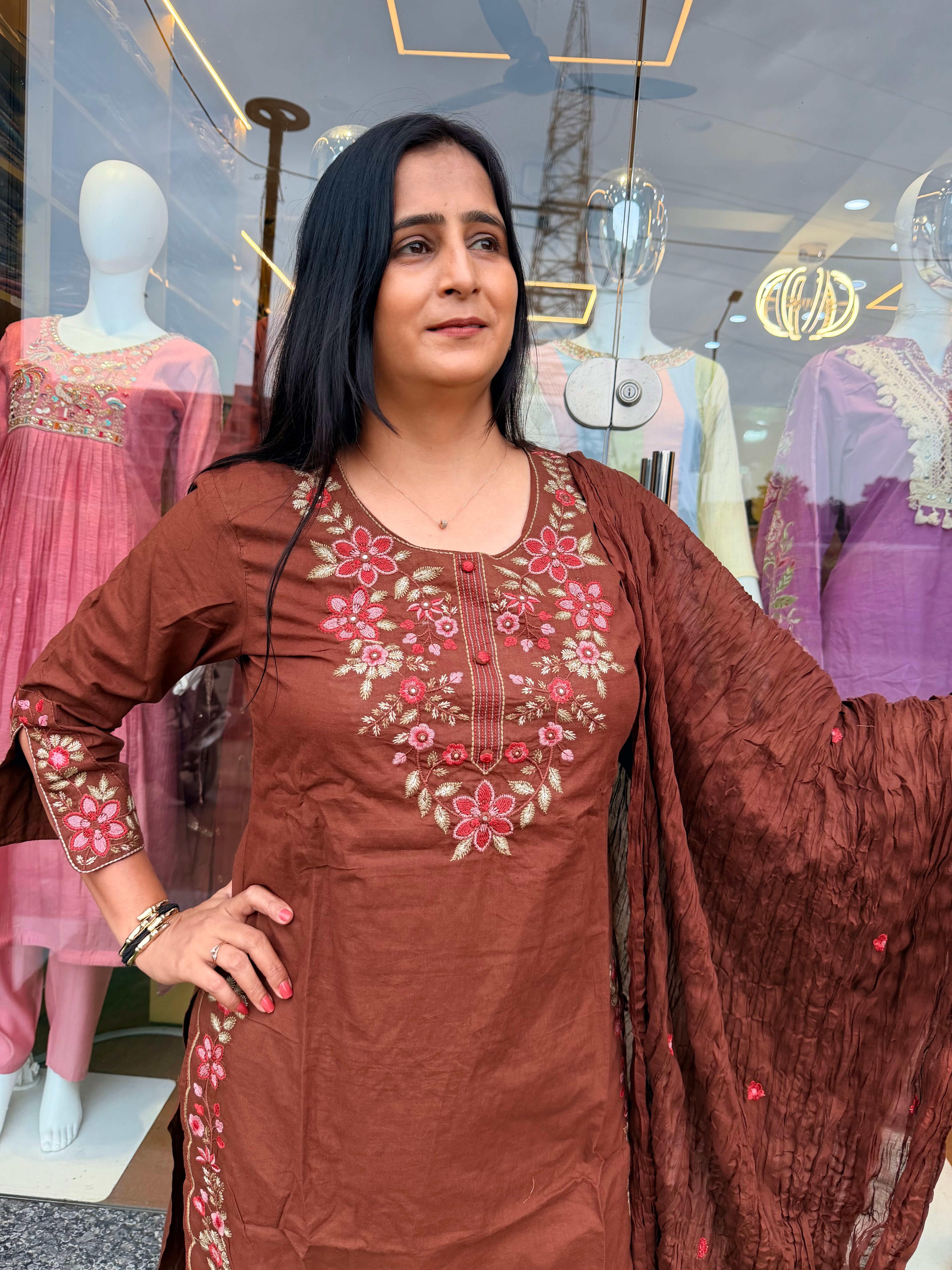 Aafreen Jaipuri Cotton Floral Suit Set