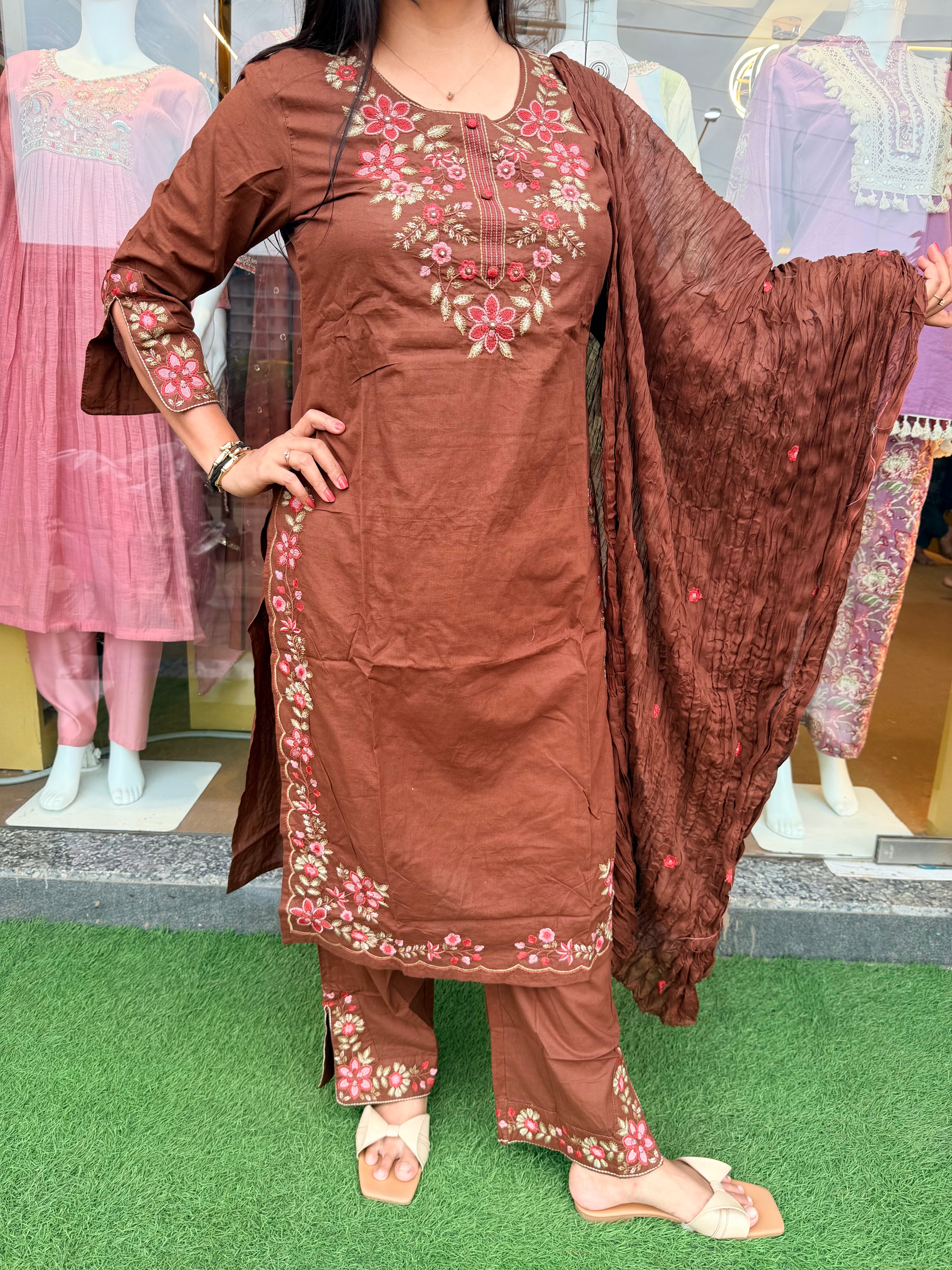 Aafreen Jaipuri Cotton Floral Suit Set