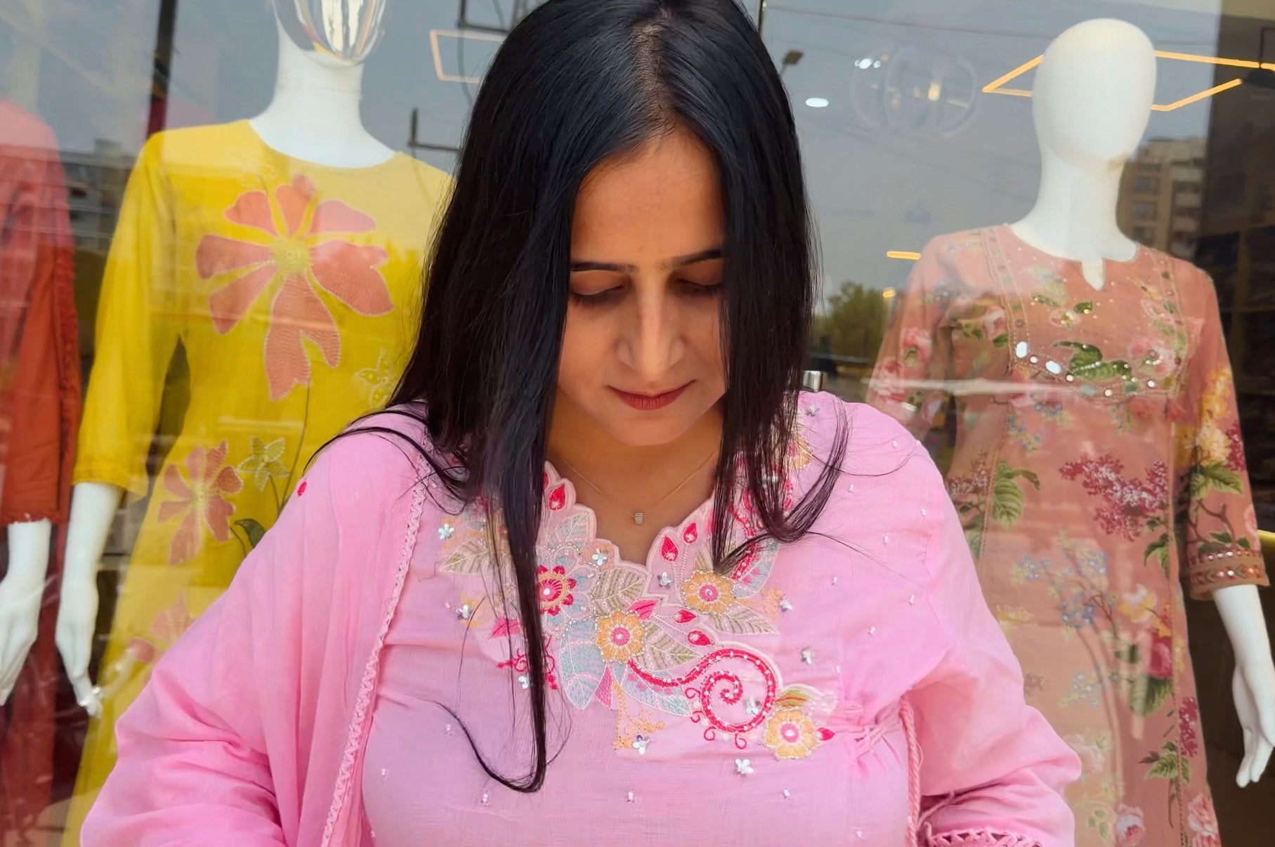 Floral Mul Cotton Embroidered Suit Set with Dupatta