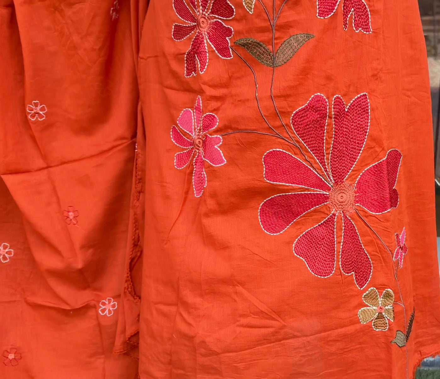 Mul Cotton Heavy Embroidery Kurta Set with Dupatta