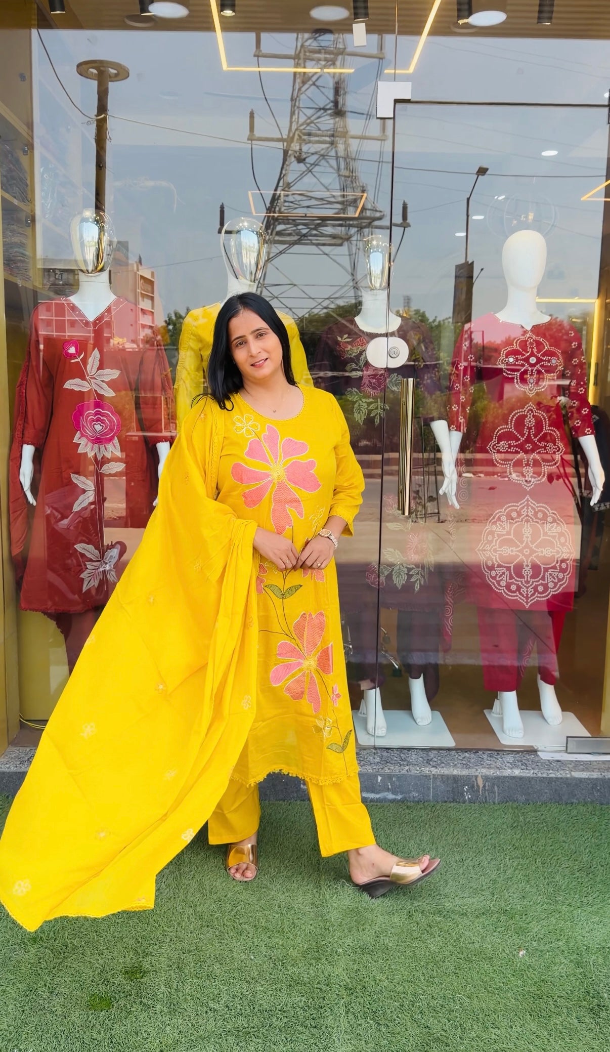 Mul Cotton Heavy Embroidery Kurta Set with Dupatta