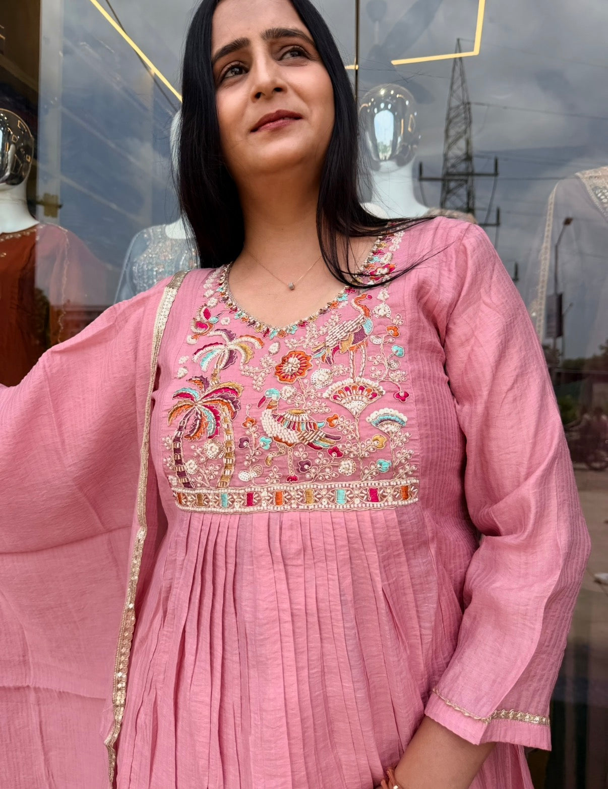 Rose Petal Embroidered Kurta Set