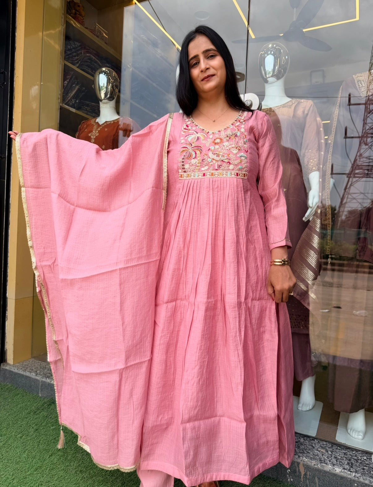 Rose Petal Embroidered Kurta Set