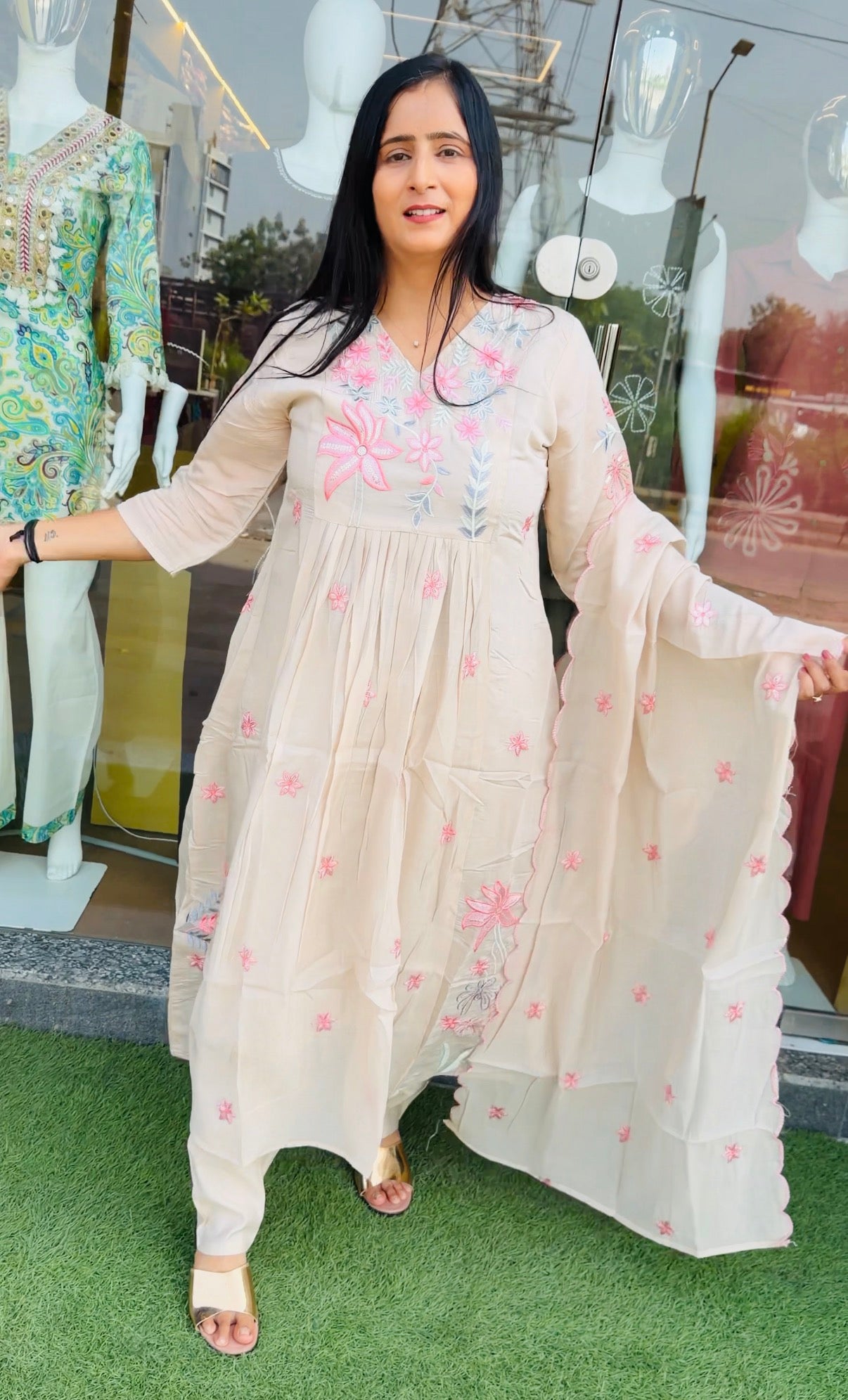 Ivory Bloom Floral Suit Set