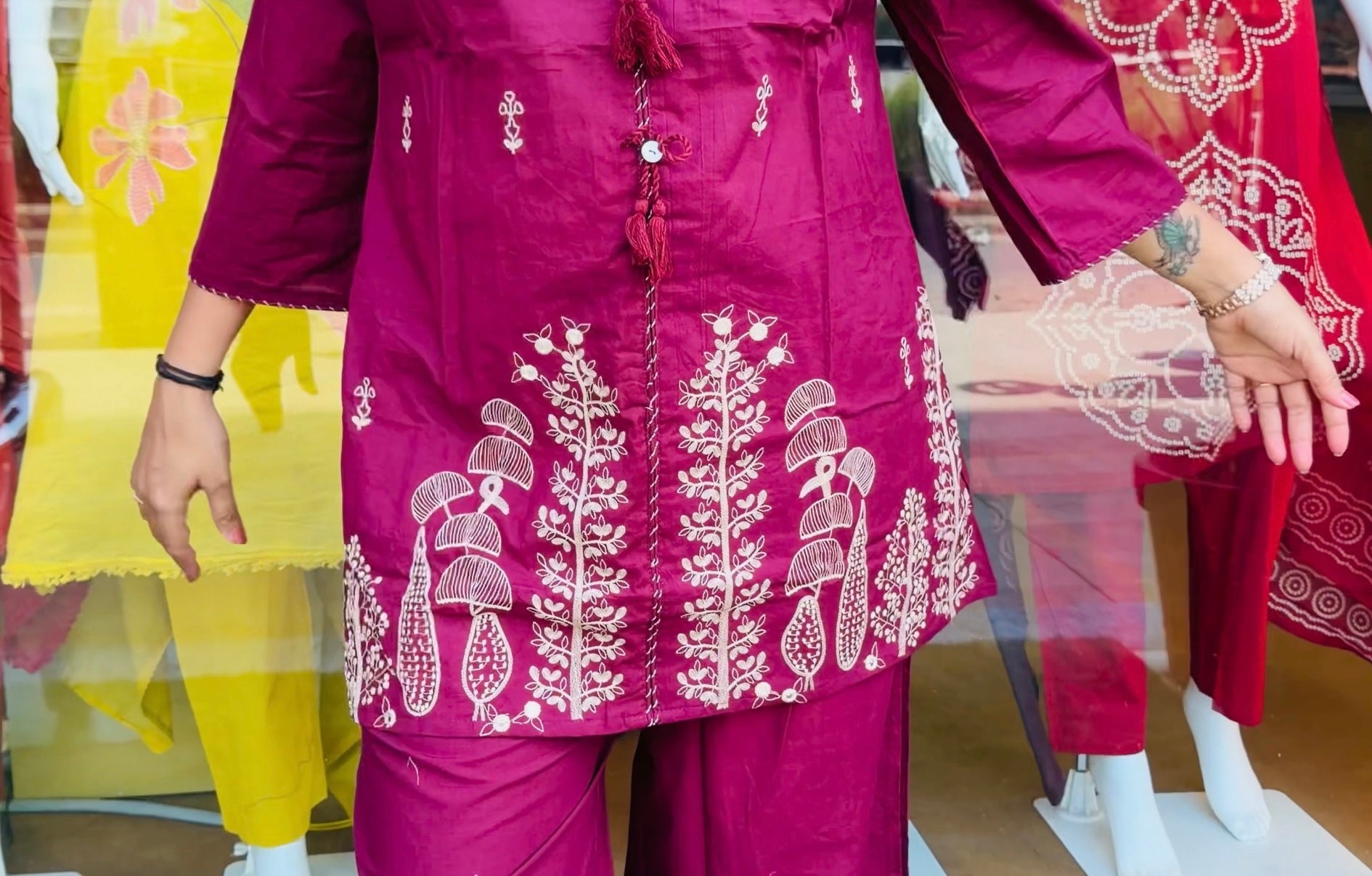 Berry Bloom Embroidered Co-Ord Set