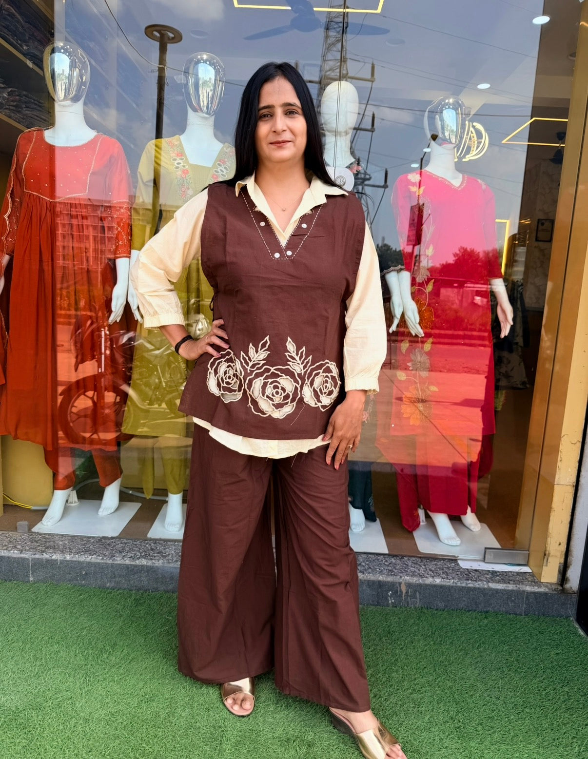 Chocolate Rose Layered Co-Ord Set
