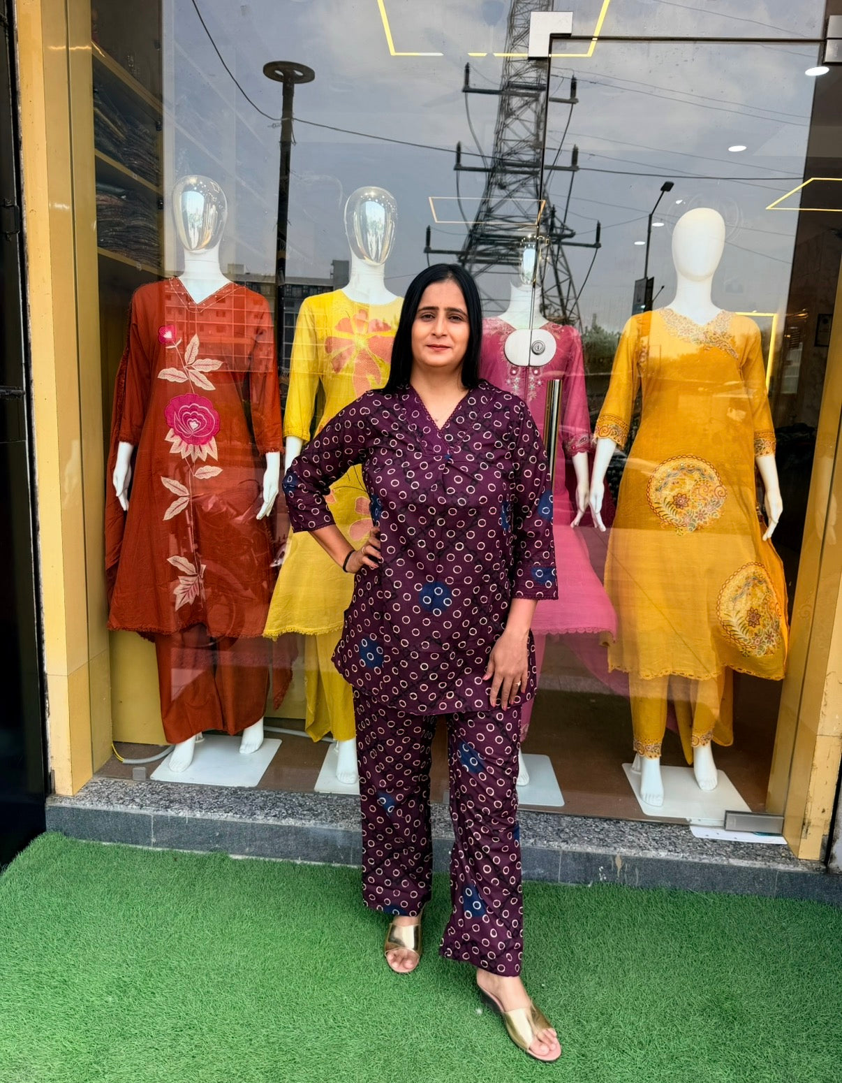 Plum Printed Co-Ord Set