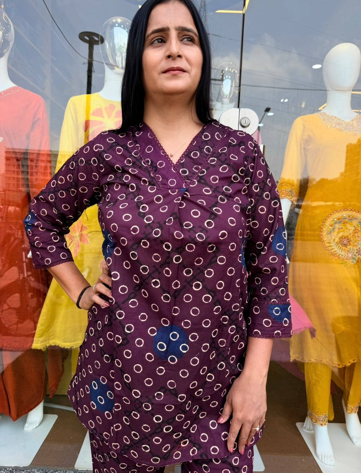 Plum Printed Co-Ord Set