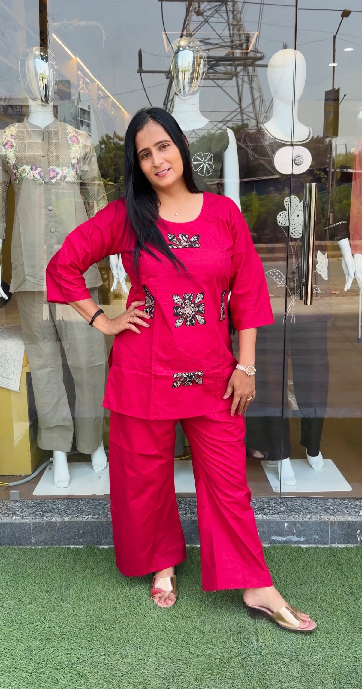 Applique Printed Embellished Co-Ord Set