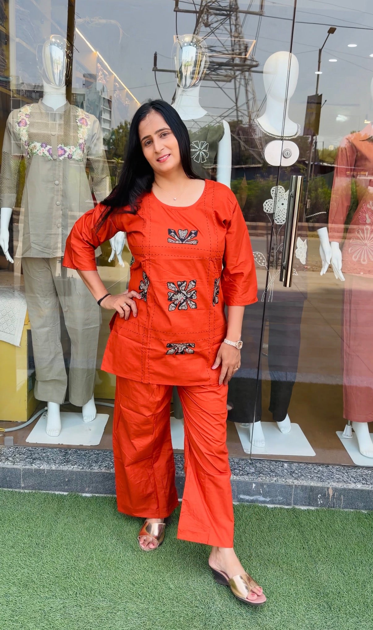 Applique Printed Embellished Co-Ord Set
