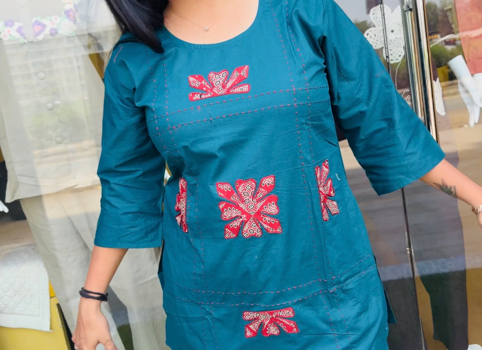 Applique Printed Embellished Co-Ord Set