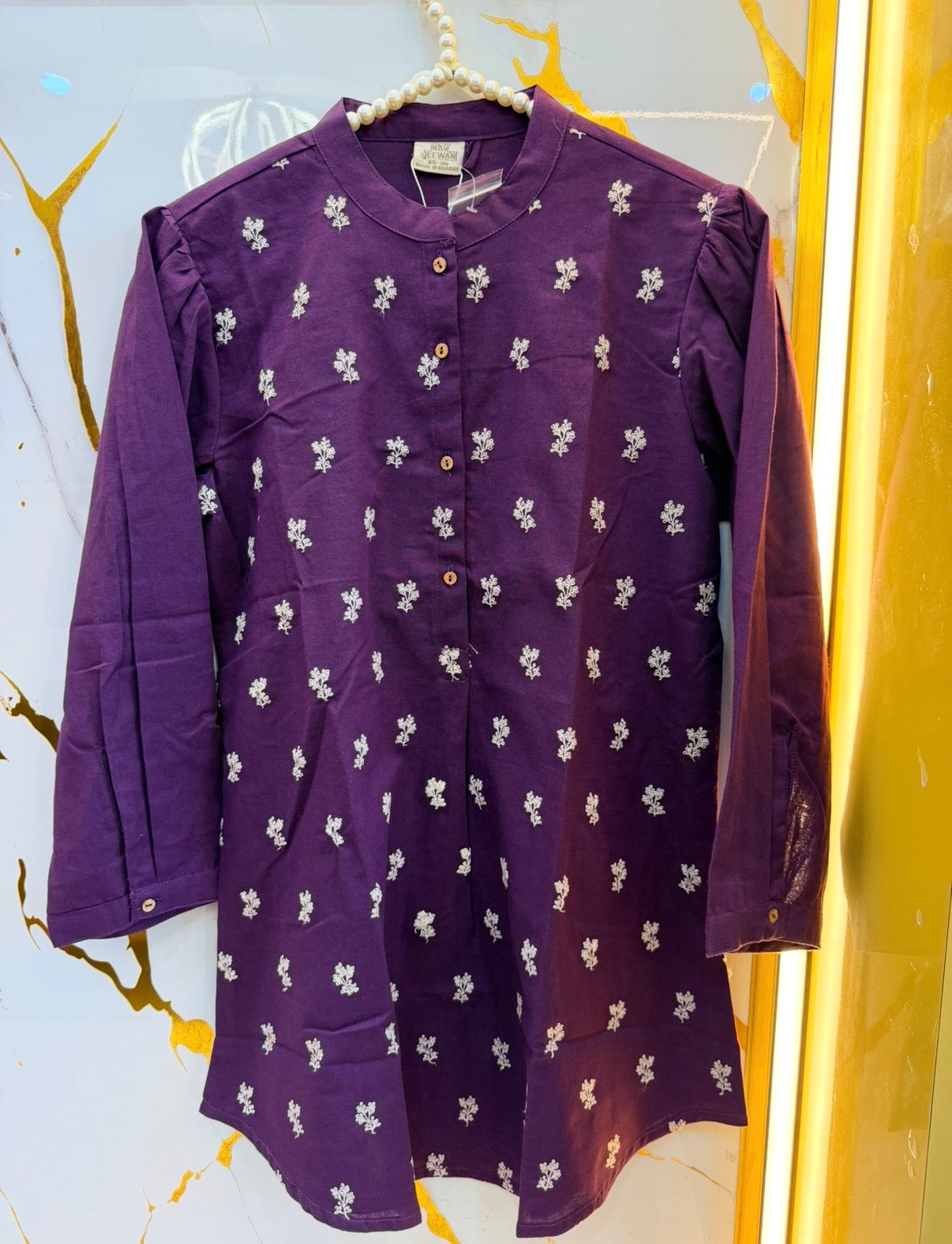 Classic Leaf Embroidery Tunic