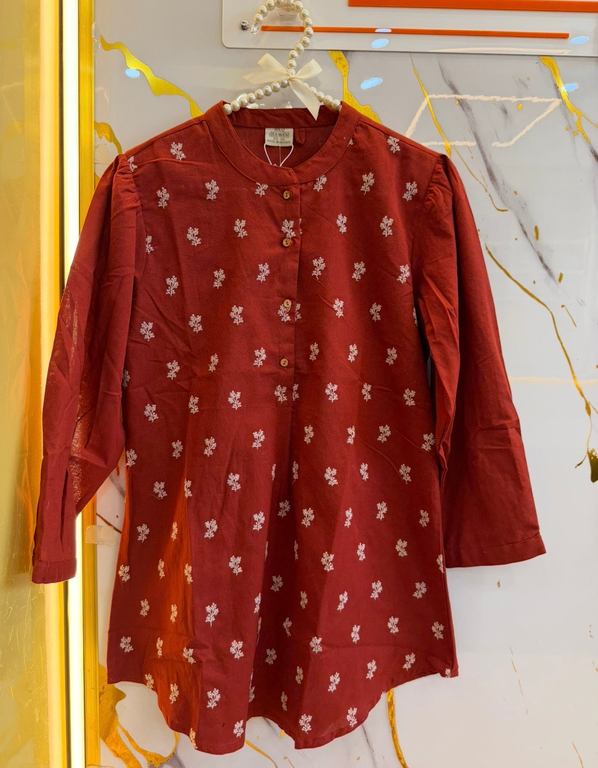 Classic Leaf Embroidery Tunic