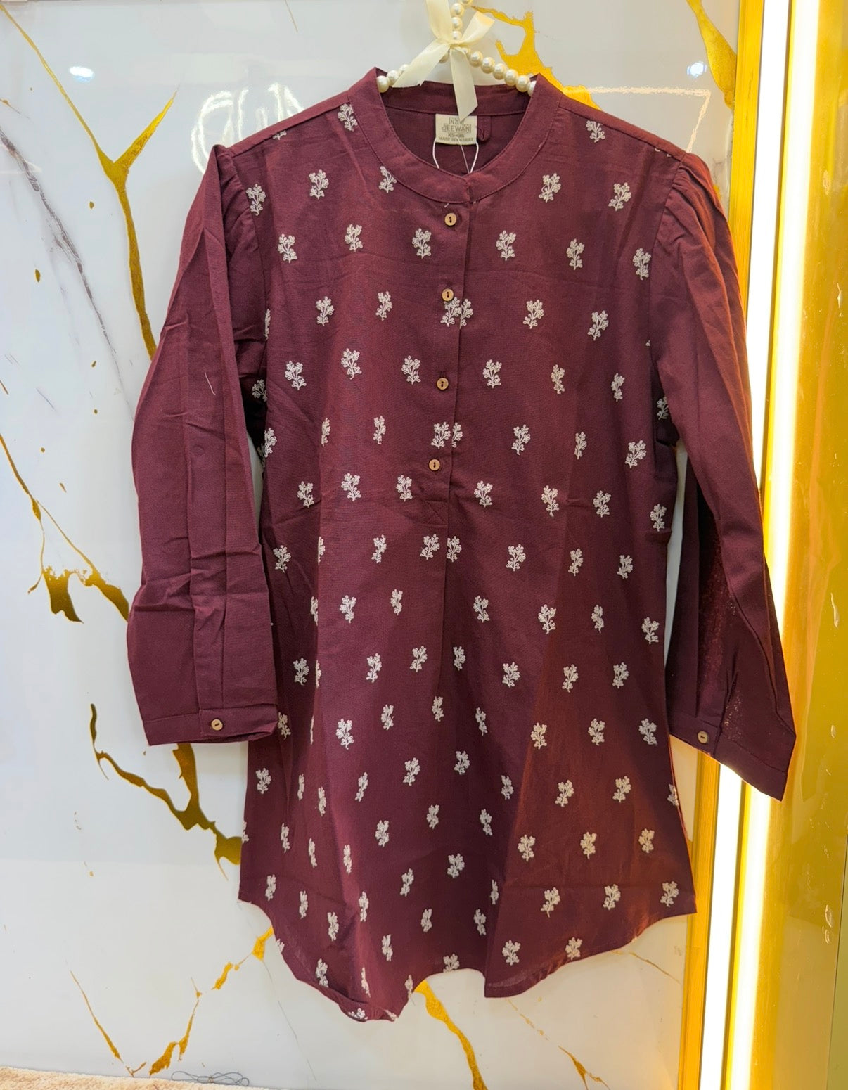 Classic Leaf Embroidery Tunic