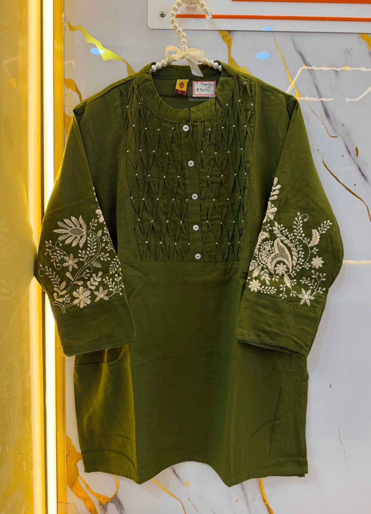 Forest Bloom Embroidered Kurti