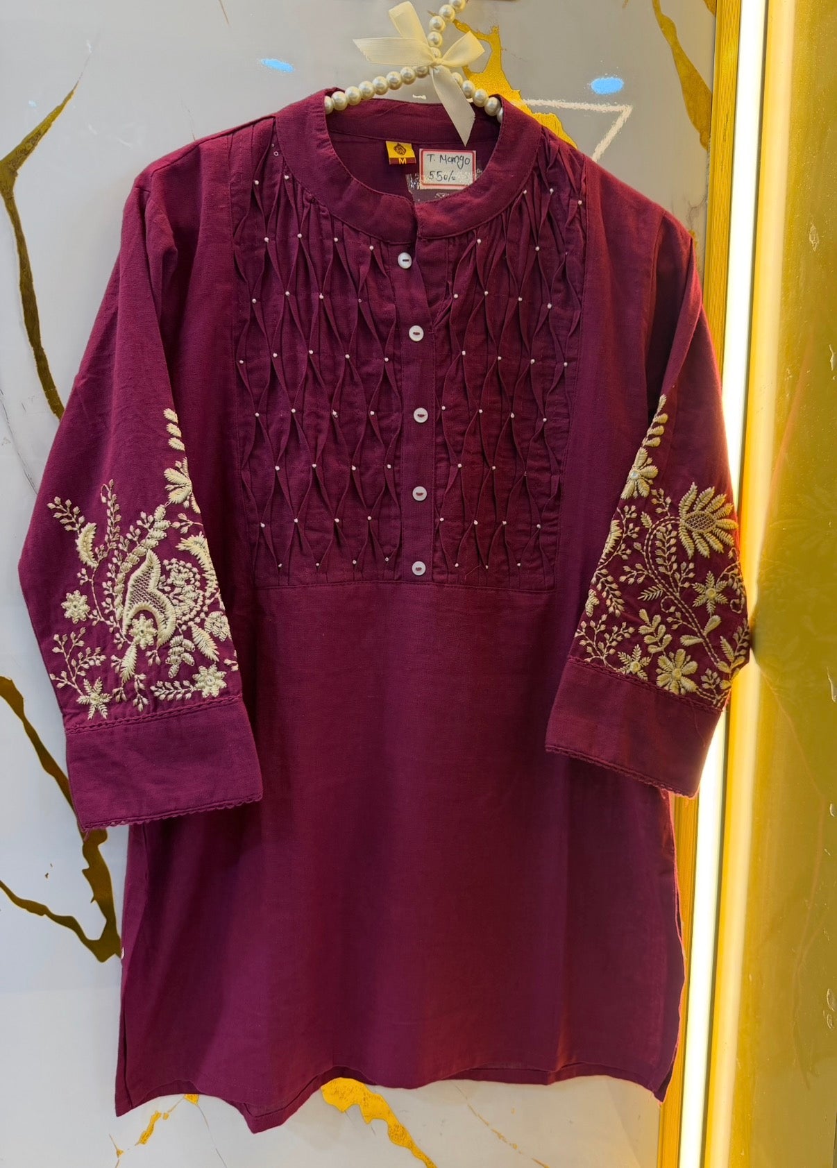 Forest Bloom Embroidered Kurti