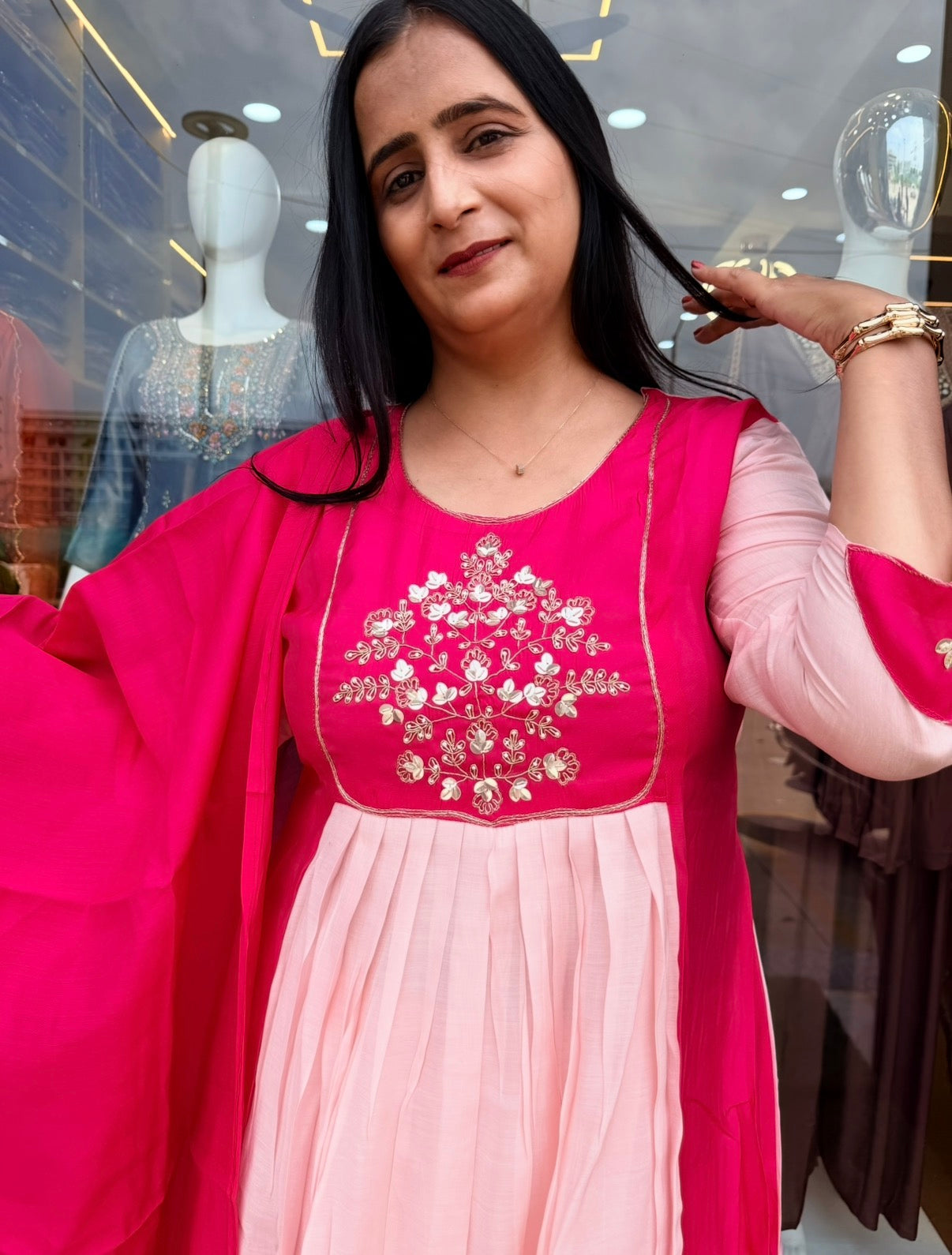 Pastel Bloom Anarkali Suit Set