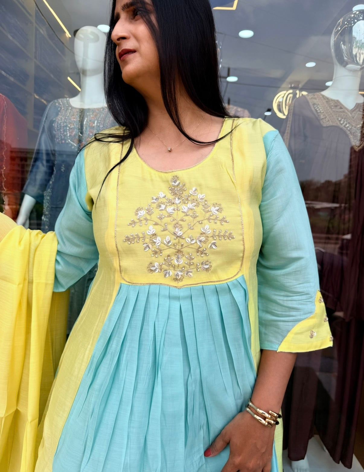 Pastel Bloom Anarkali Suit Set