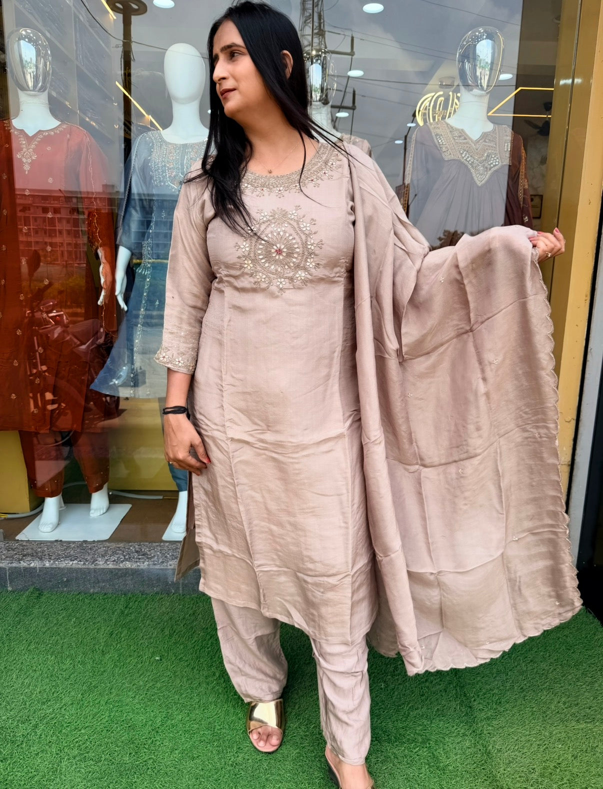 Silver Gray Royale Embroidered Suit