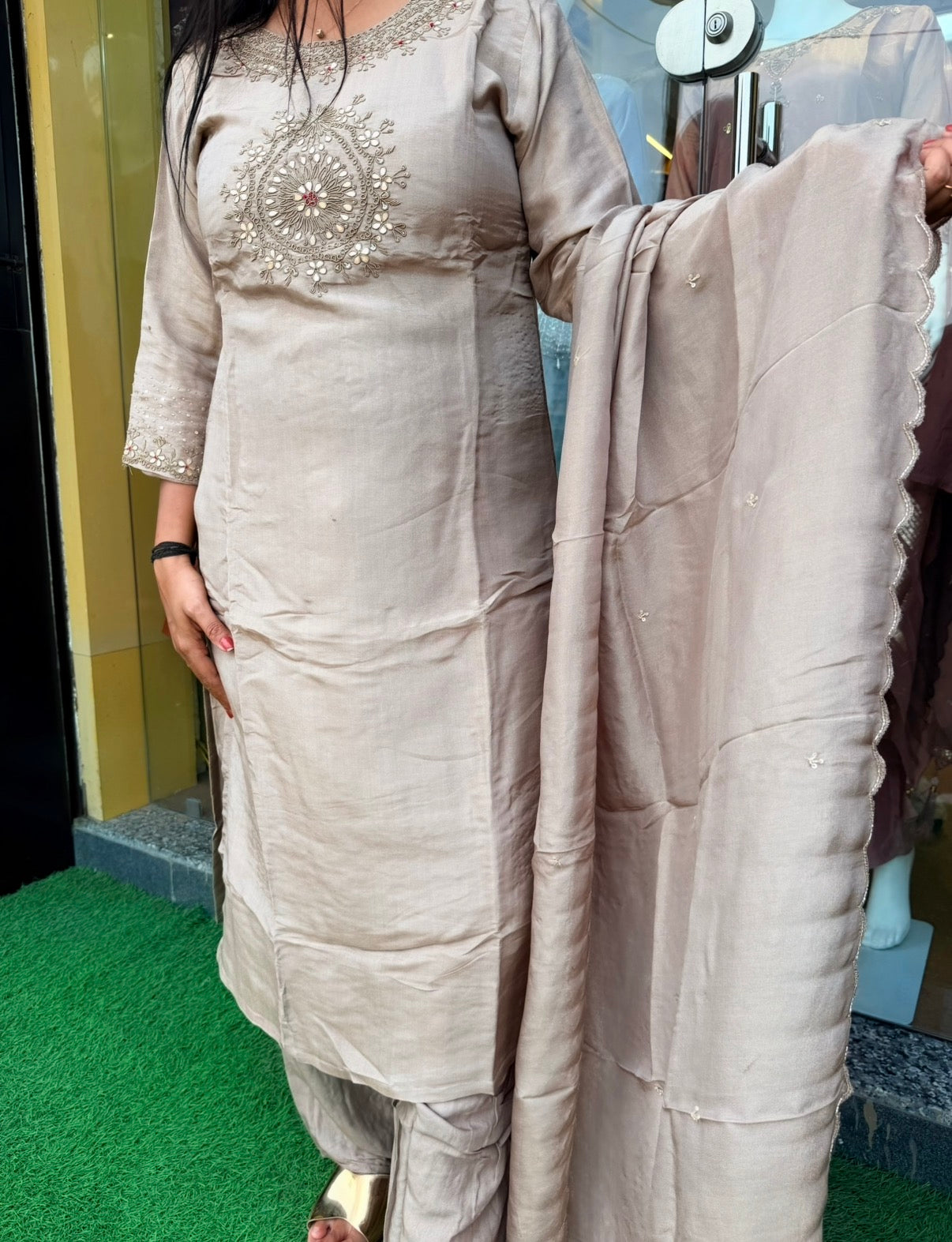 Silver Gray Royale Embroidered Suit