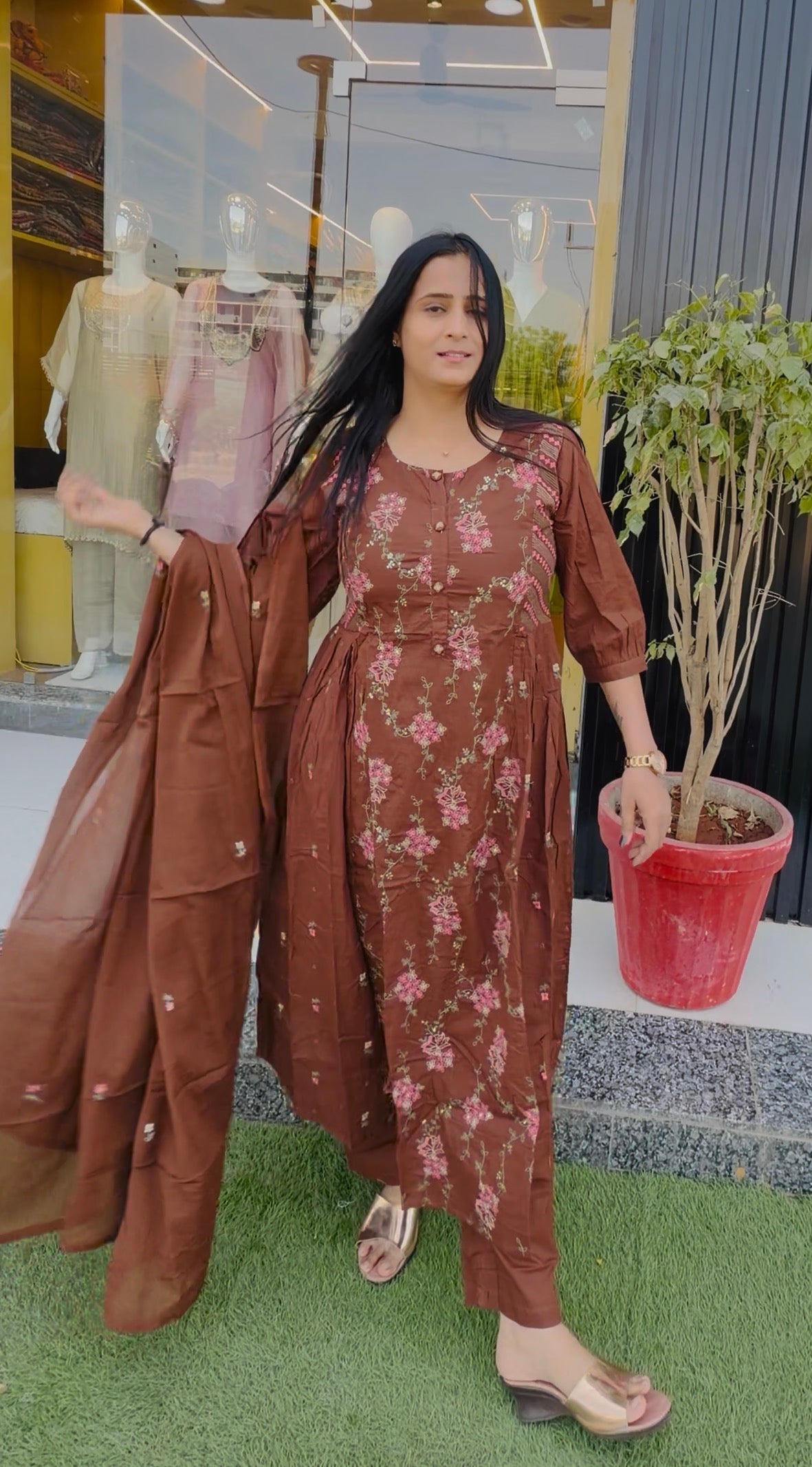 Autumn Blossom Ethnic Suit