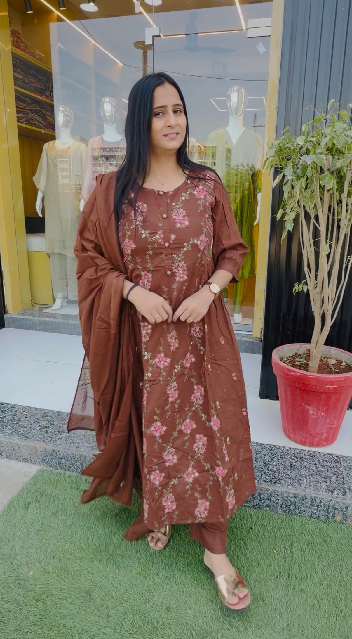 Autumn Blossom Ethnic Suit