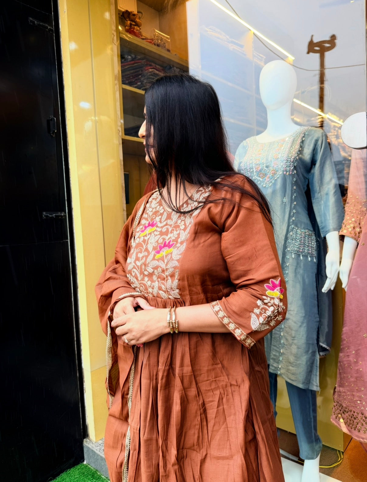 Rosé Bloom A-Line Kurta Set