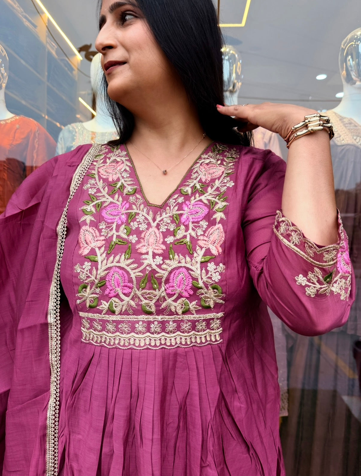 Rosé Bloom A-Line Kurta Set