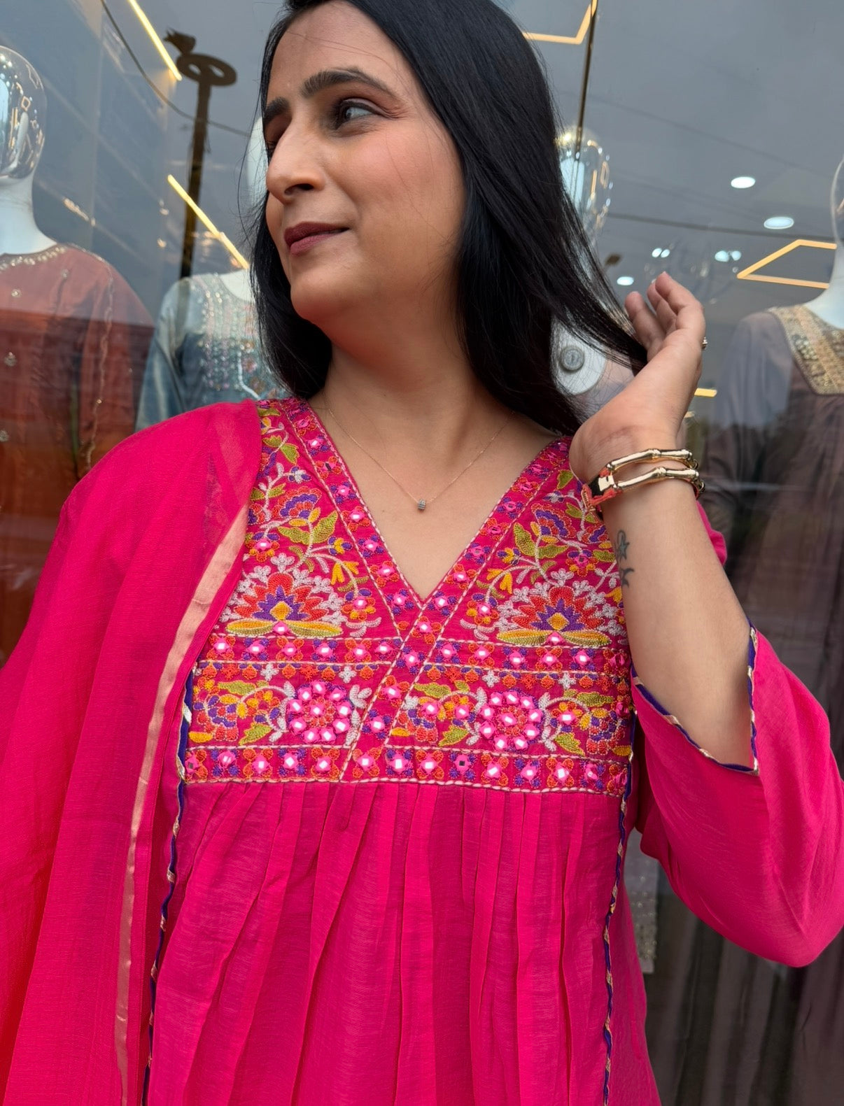 Noorani Embroidered A-Line Ensemble