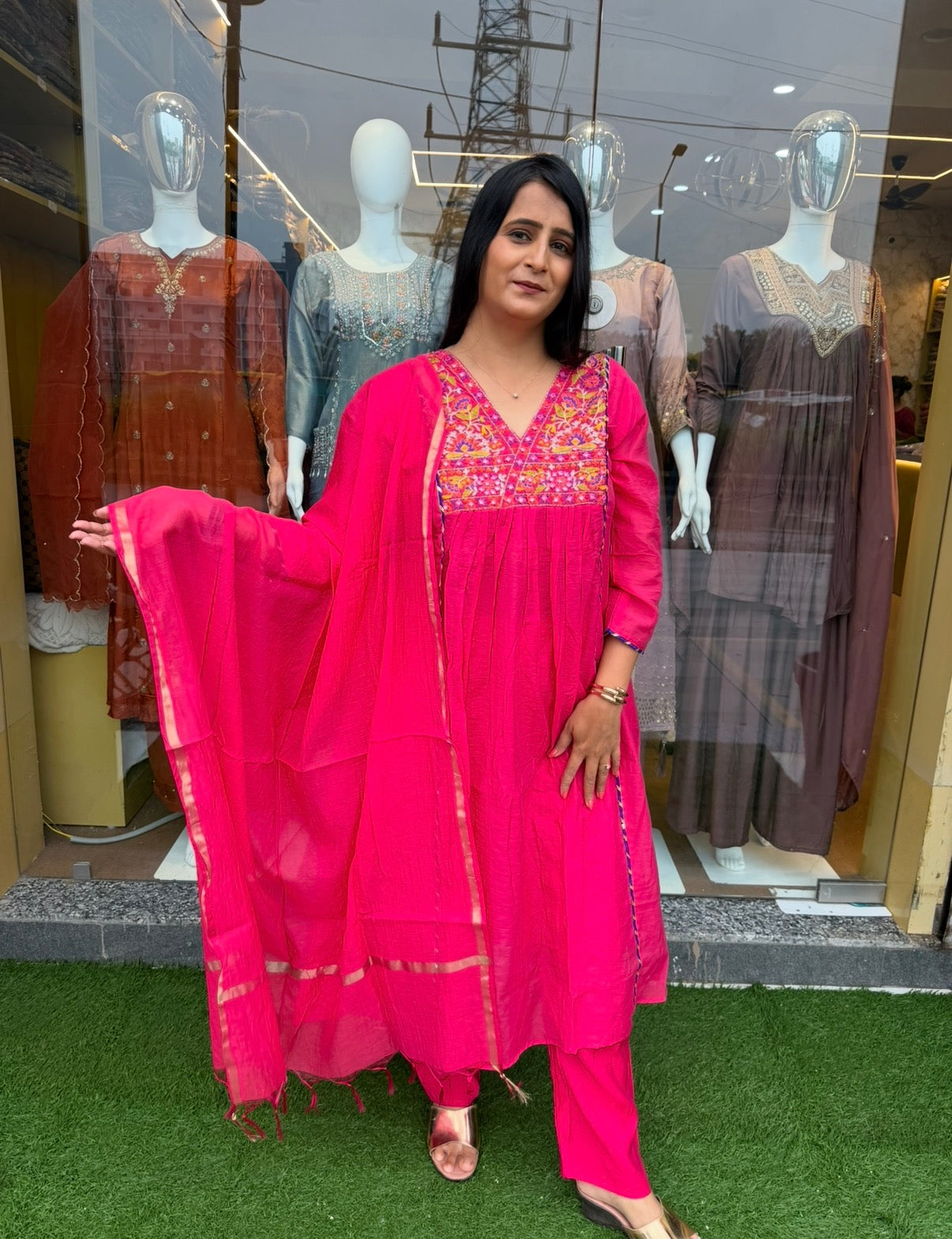 Noorani Embroidered A-Line Ensemble