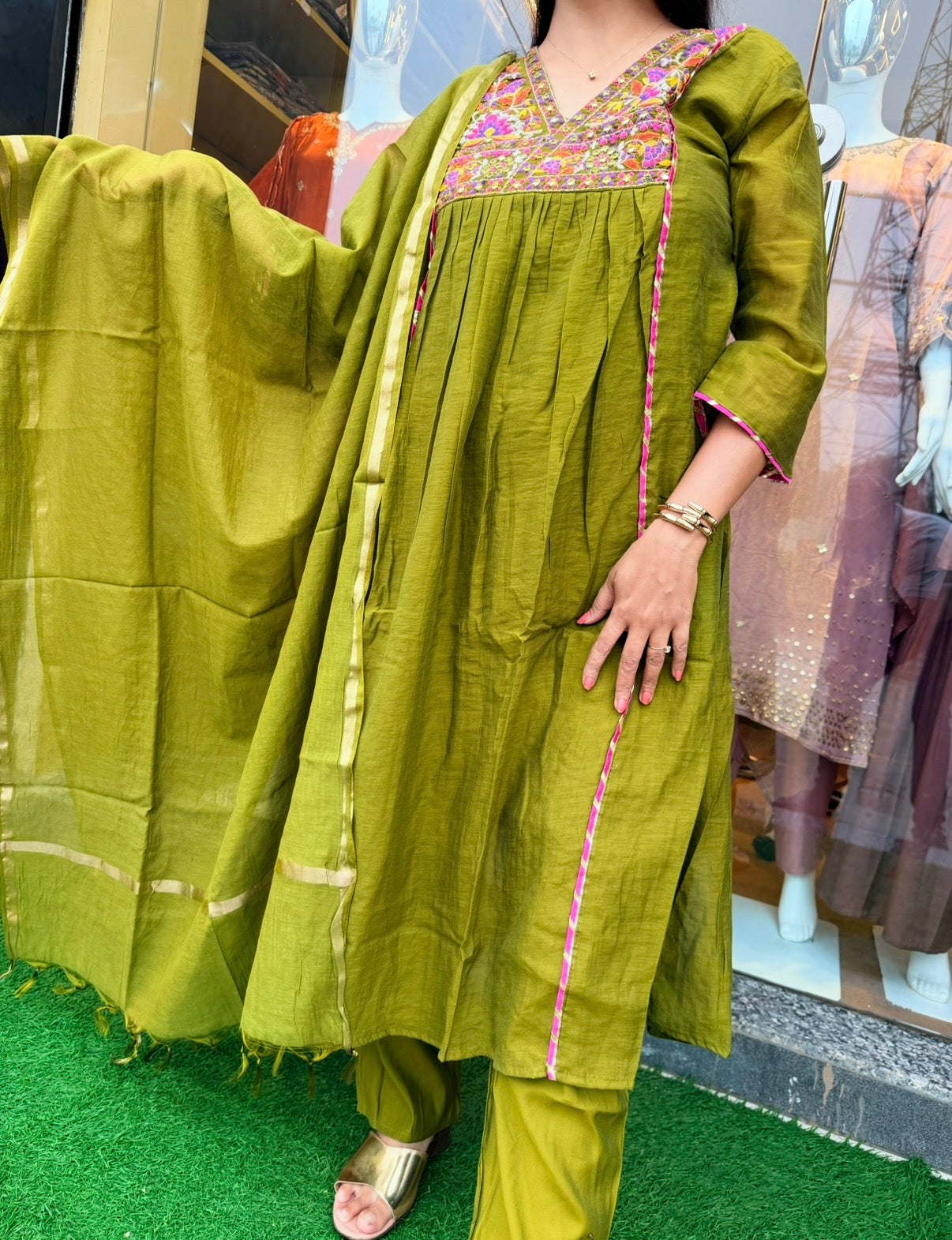 Noorani Embroidered A-Line Ensemble