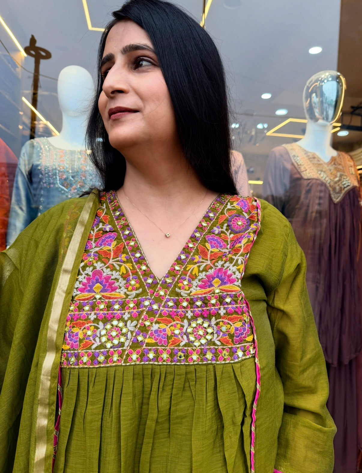 Noorani Embroidered A-Line Ensemble