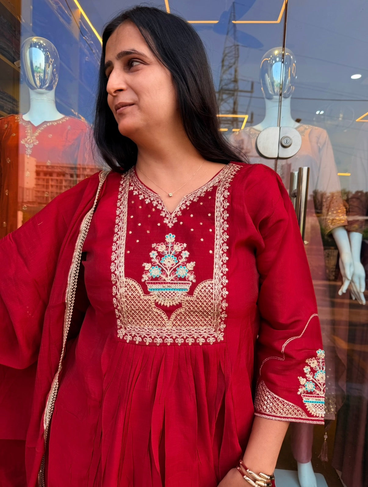 Shahi Surkh Anarkali-Inspired Suit Set