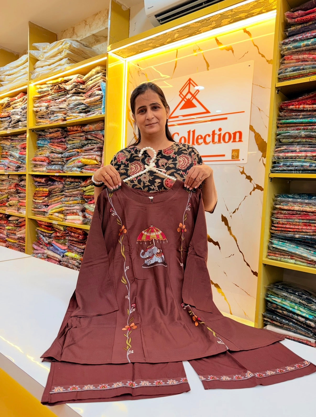 Royal Elephant Embroidered Co-Ord Set
