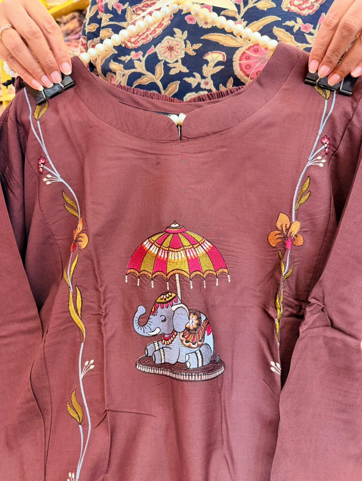Royal Elephant Embroidered Co-Ord Set