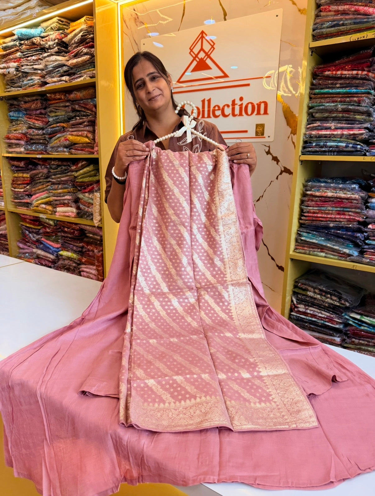 Gulabi Noor Flared Crape Big Size 3 Pcs Set
