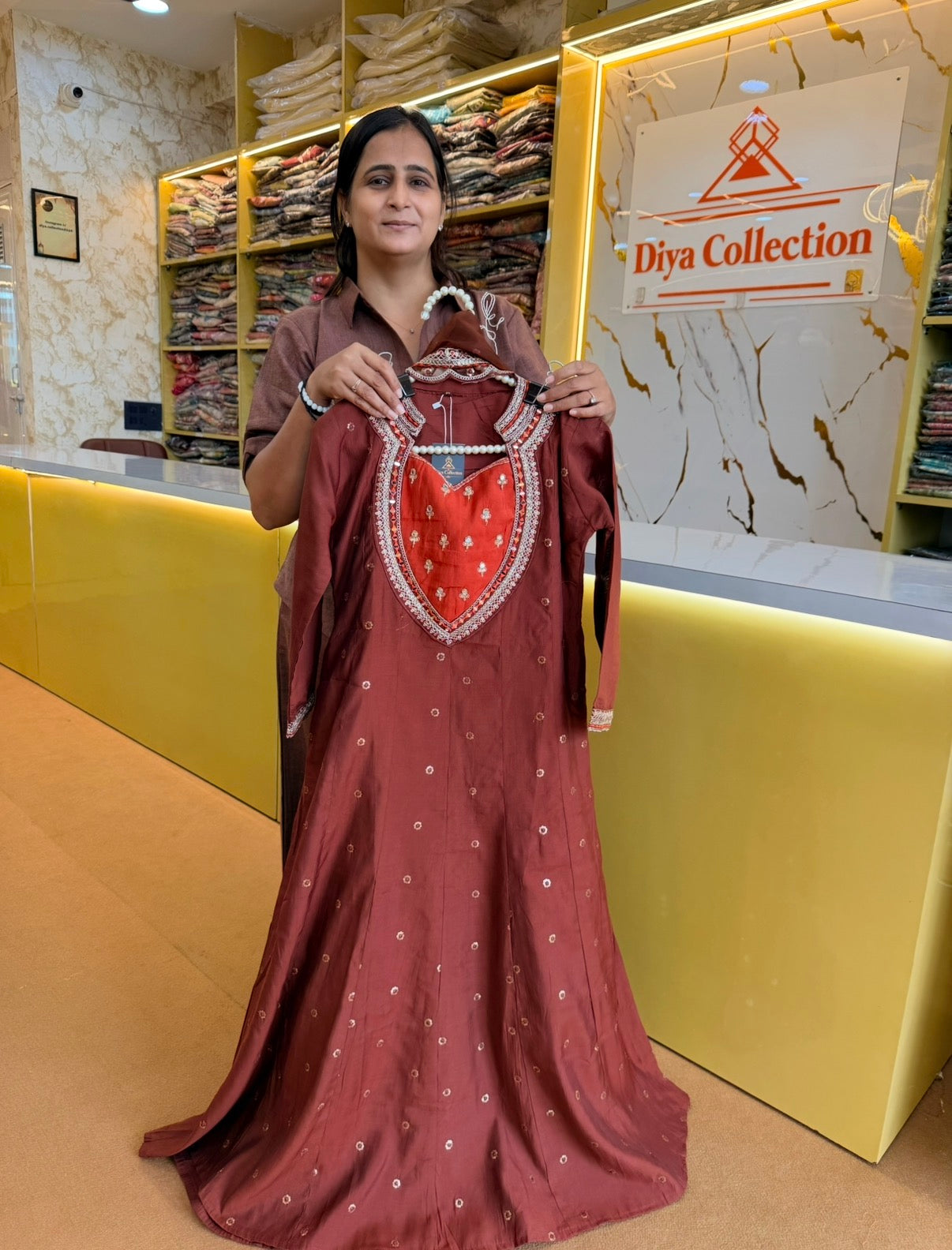 Zariya Embellished A-Line 3 Pcs