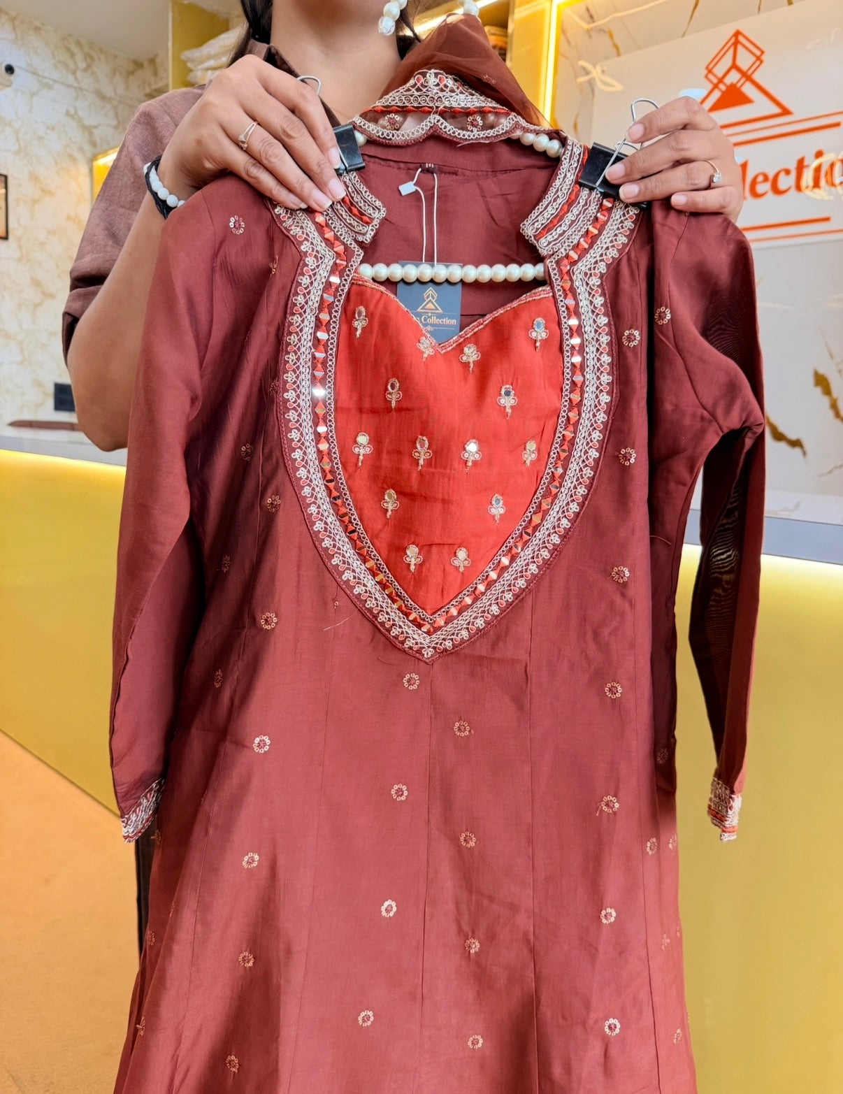 Zariya Embellished A-Line 3 Pcs