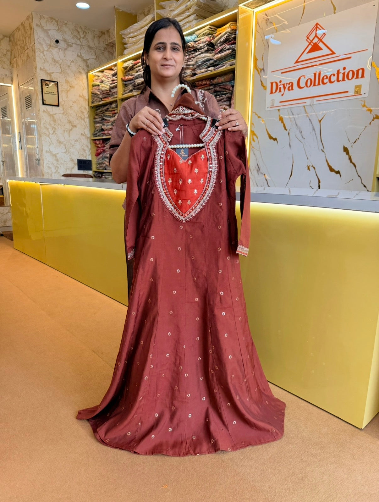 Zariya Embellished A-Line 3 Pcs