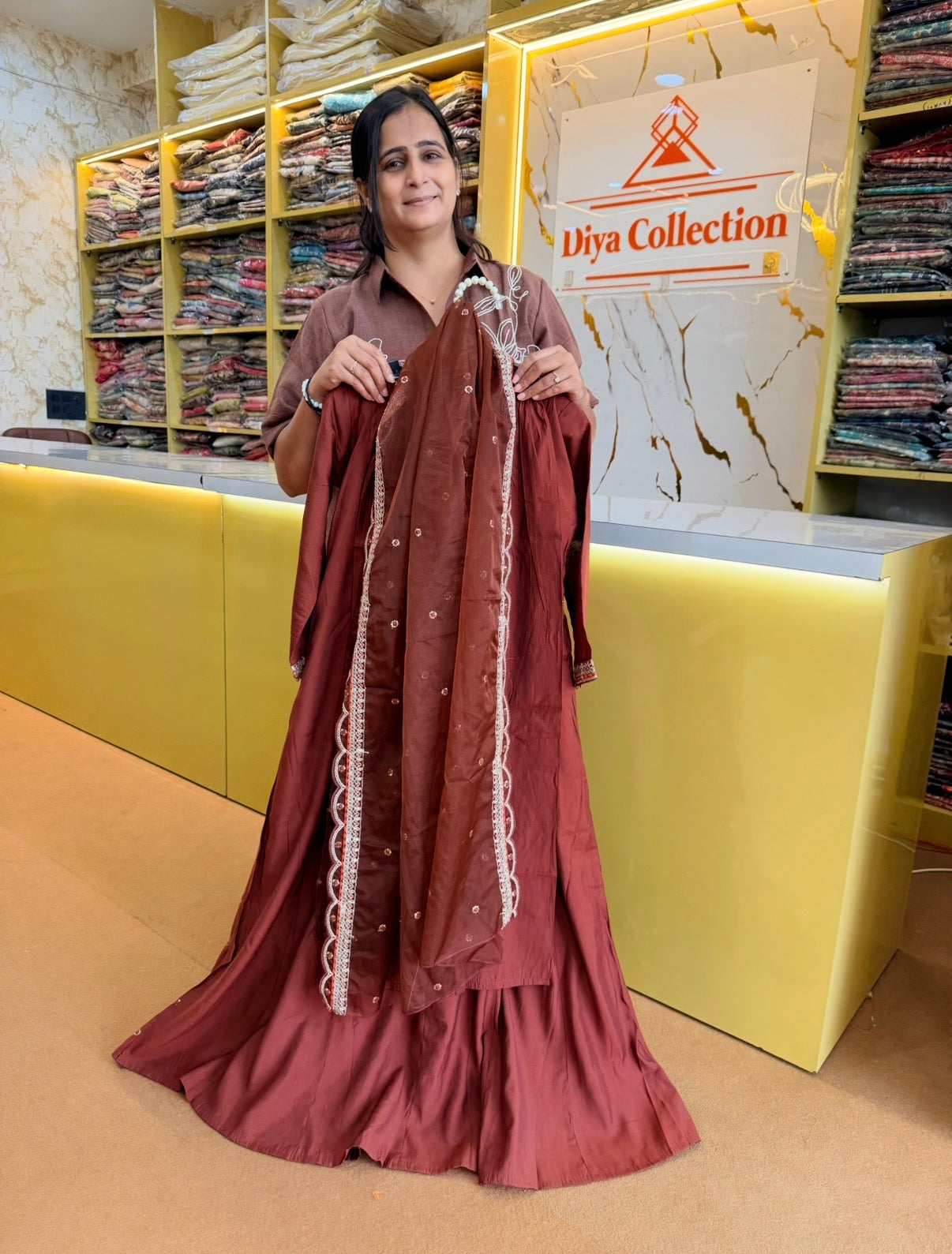 Zariya Embellished A-Line 3 Pcs