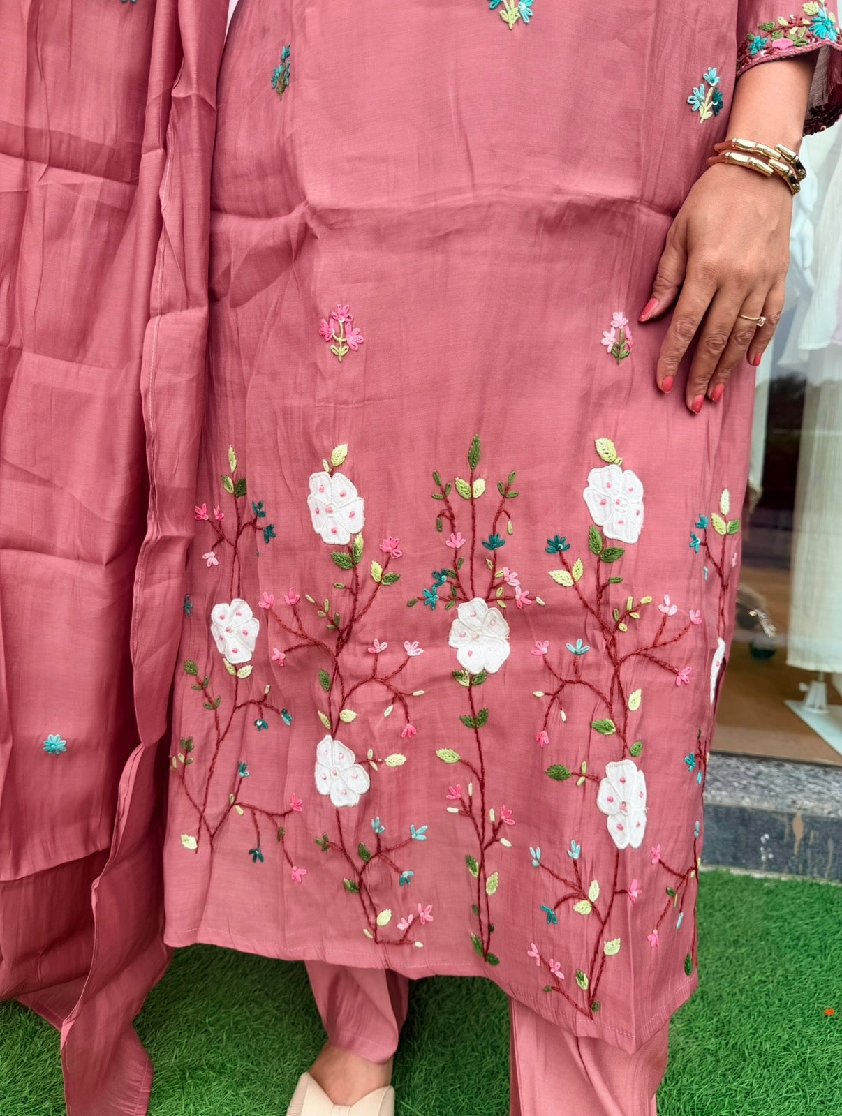 Blush Petals Ethnic Suit Set