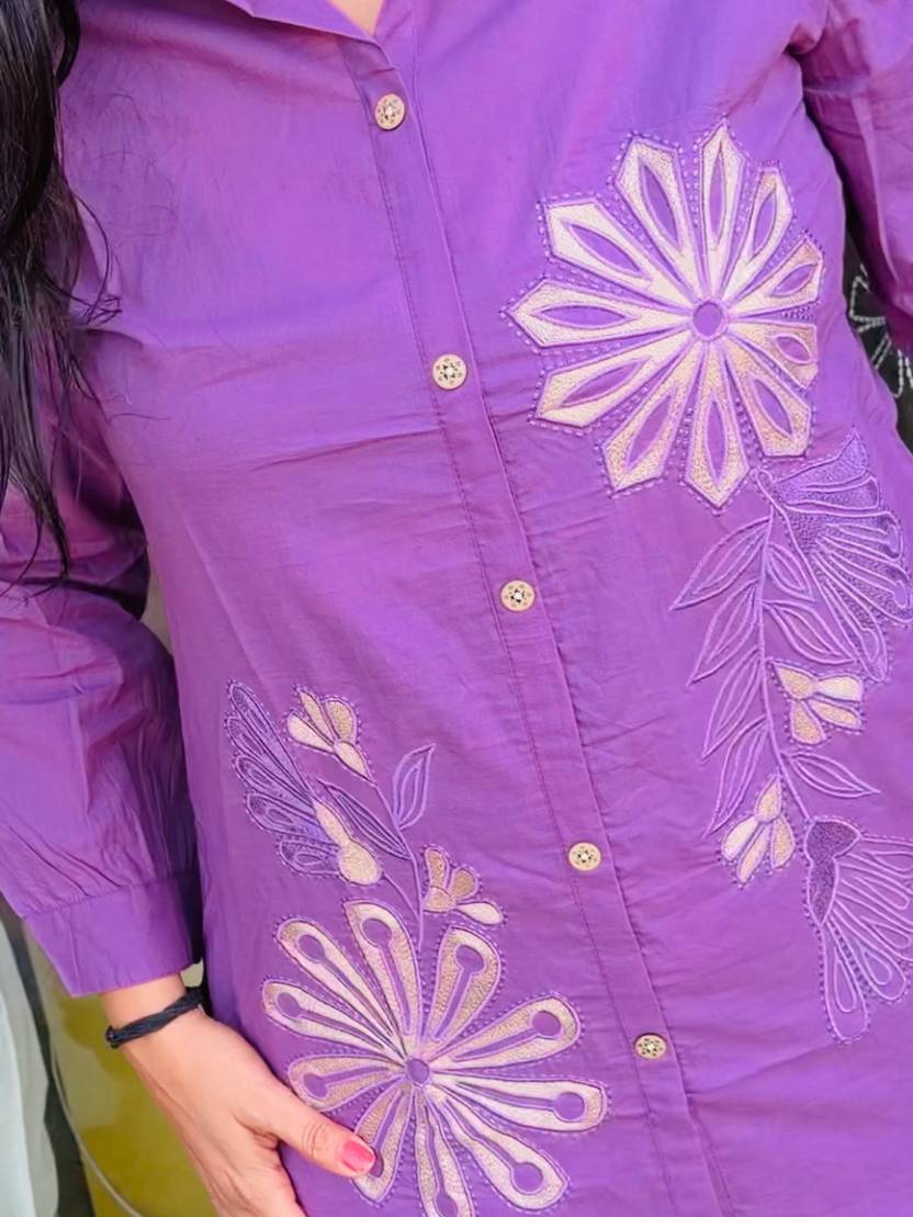Lavender Bloom Embroidered Co-Ord Set