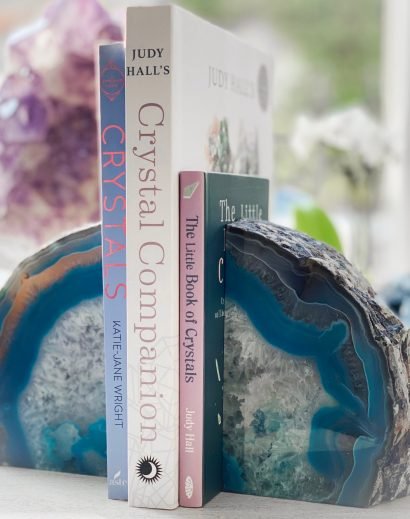Teal Agate Bookends